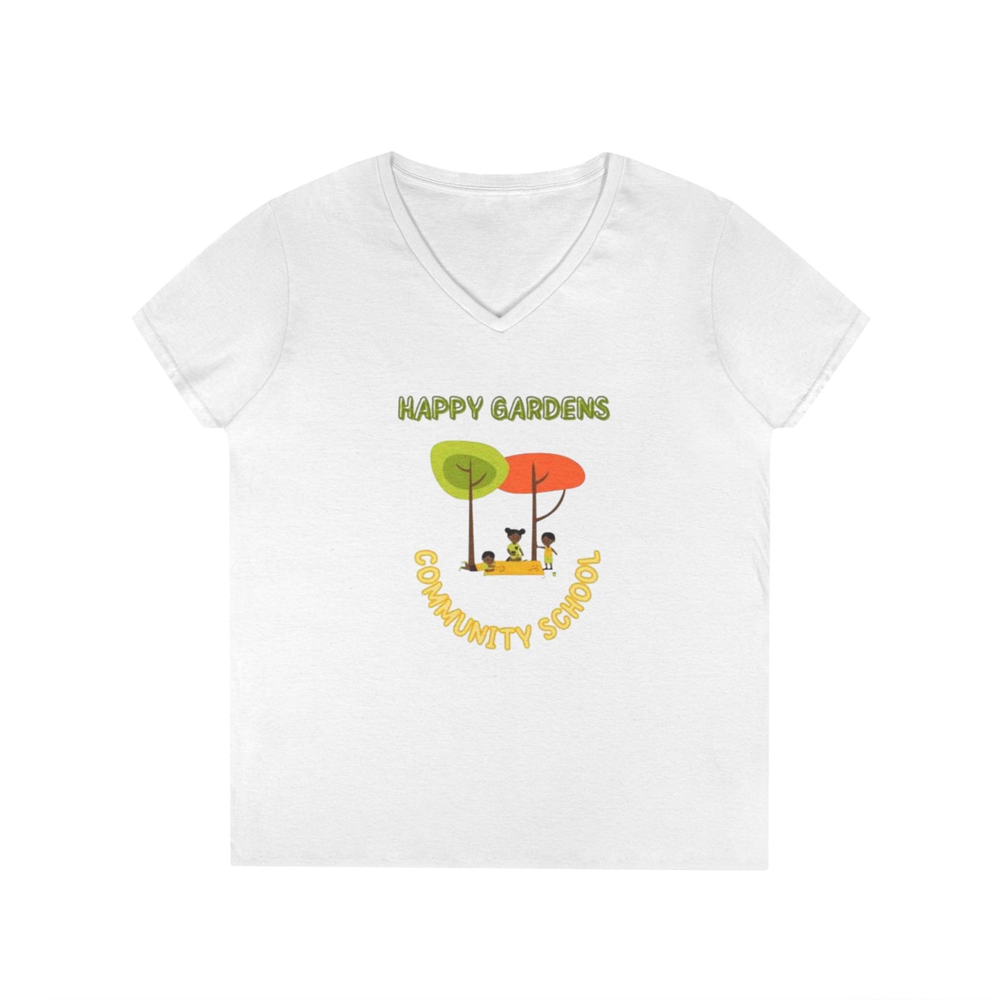 Happy Gardens Ladies' V-Neck T-Shirt