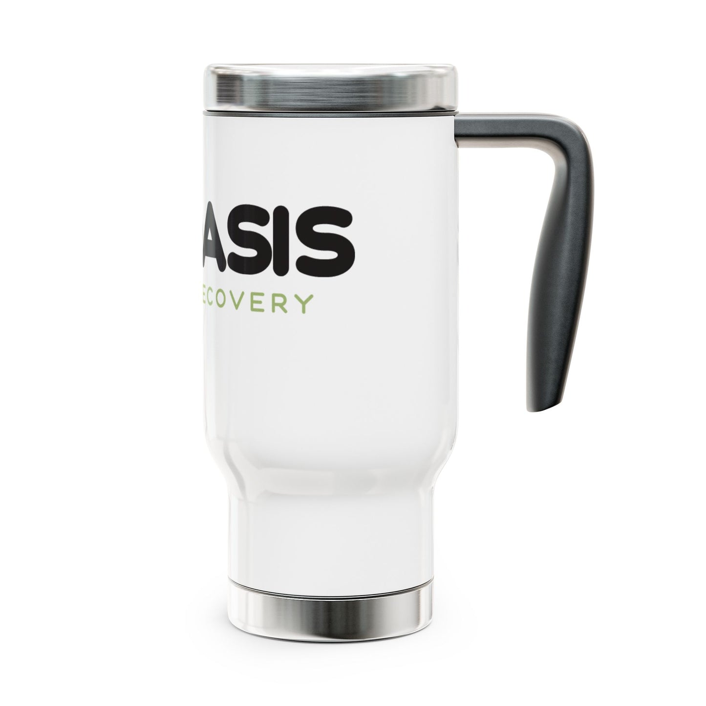 Oasis Recovery Center Stainless Steel Travel Mug with Handle, 14oz