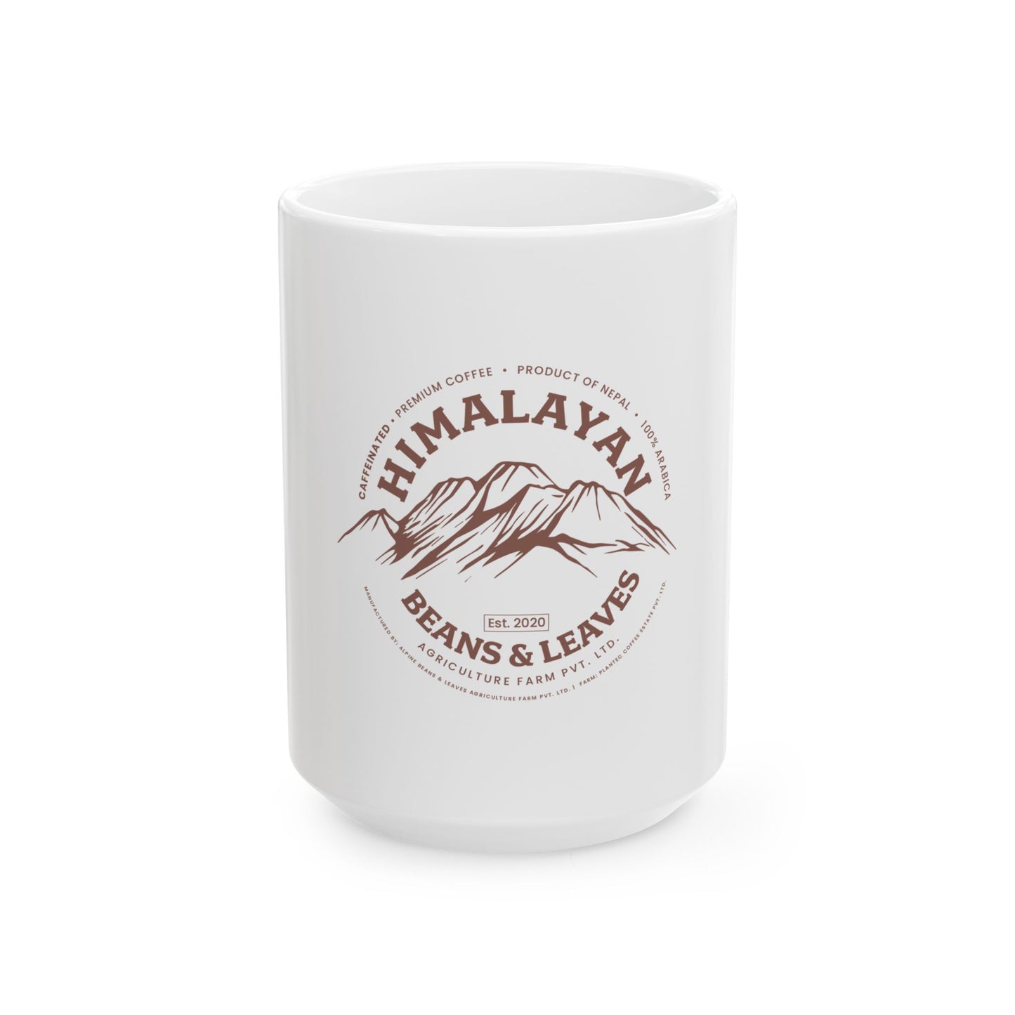Himalayan Beans & Leaves Ceramic Mug, (11oz, 15oz)