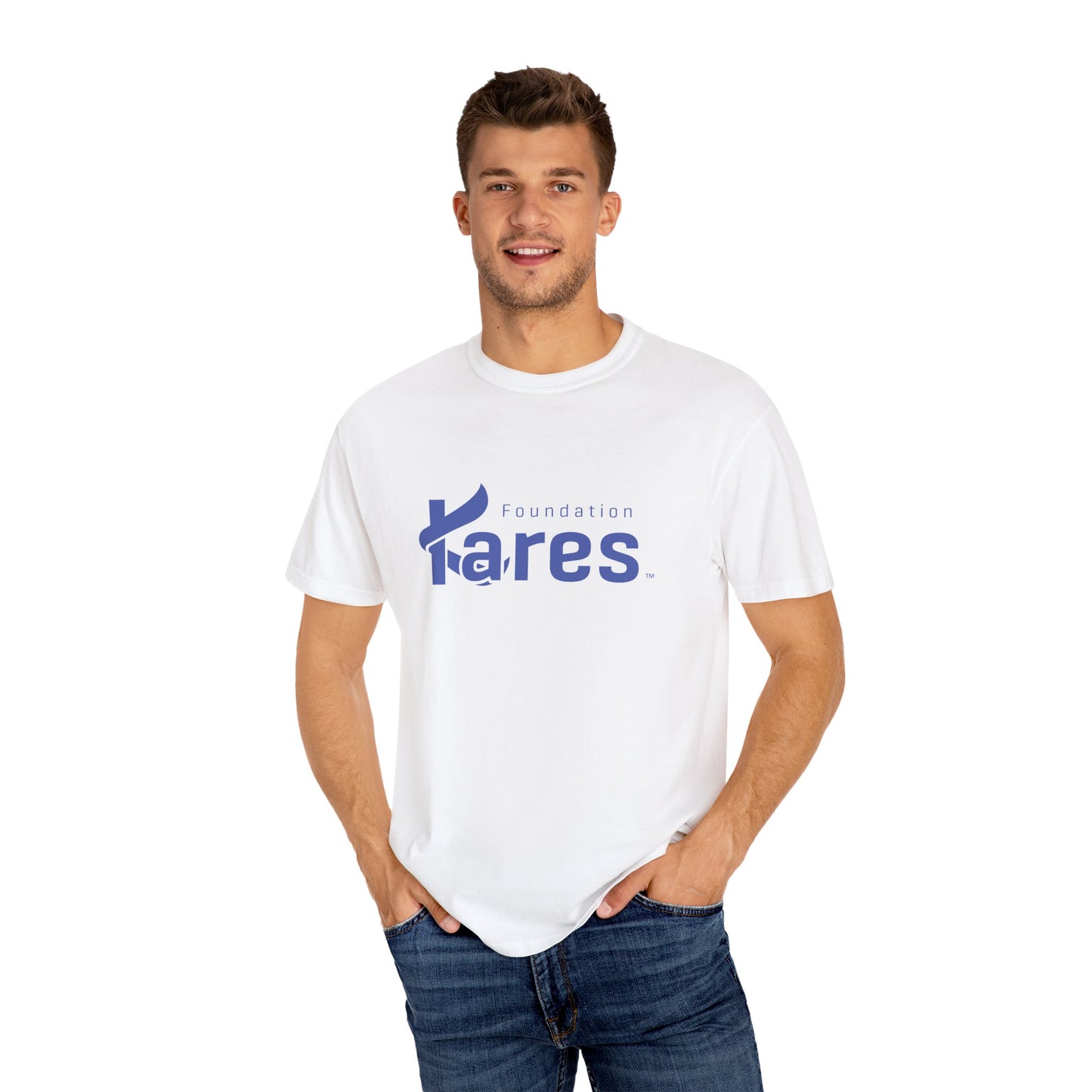 Kares Foundation - Blue Logo Unisex Garment-Dyed T-shirt