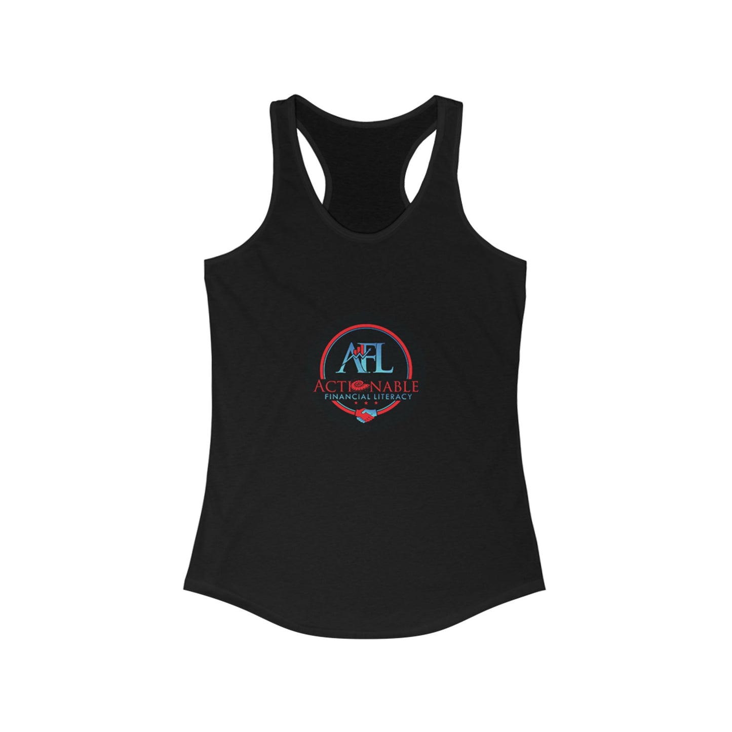 Actionable Financial Literacy Center Women's Ideal Racerback Tank