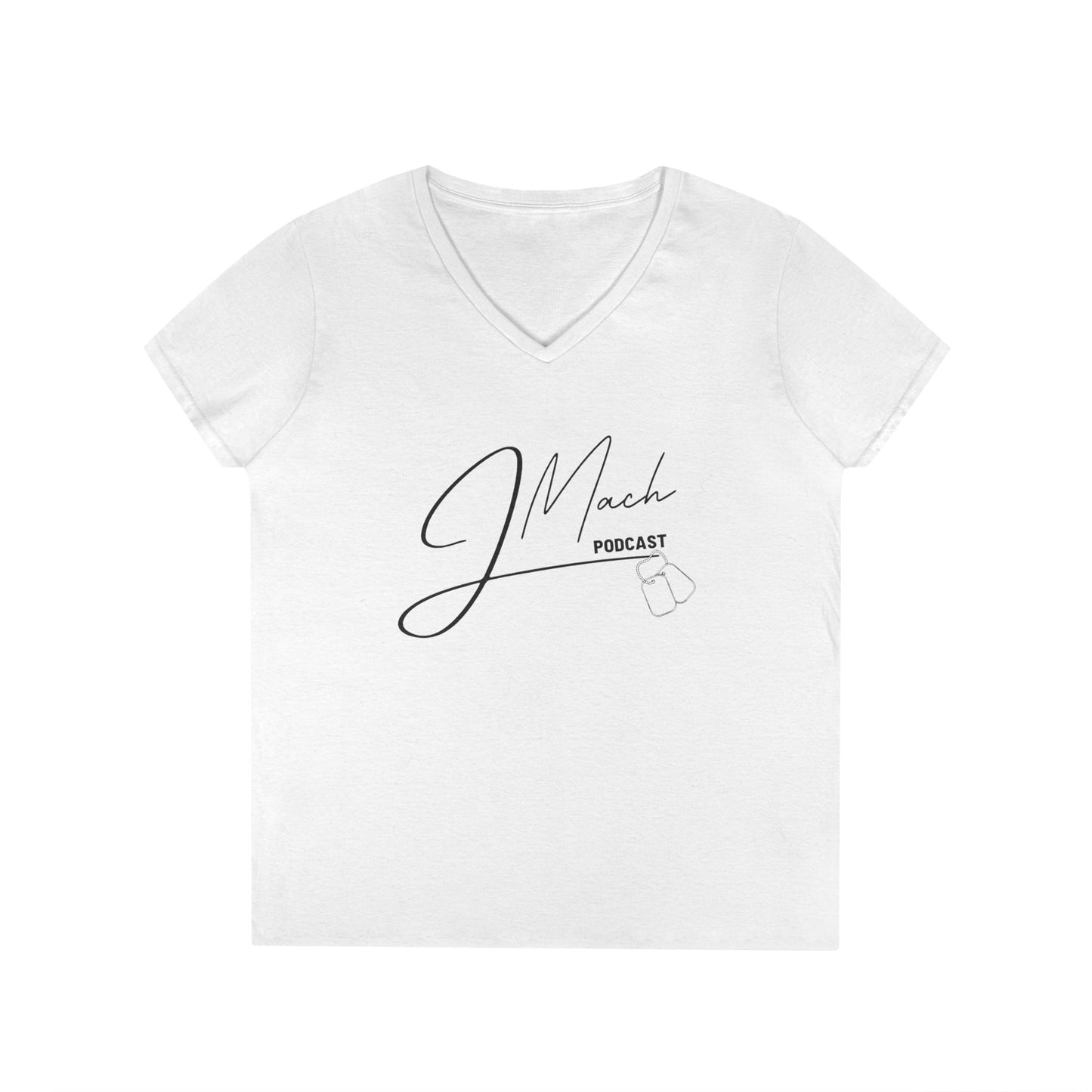 JMach Podcast Ladies' V-Neck T-Shirt