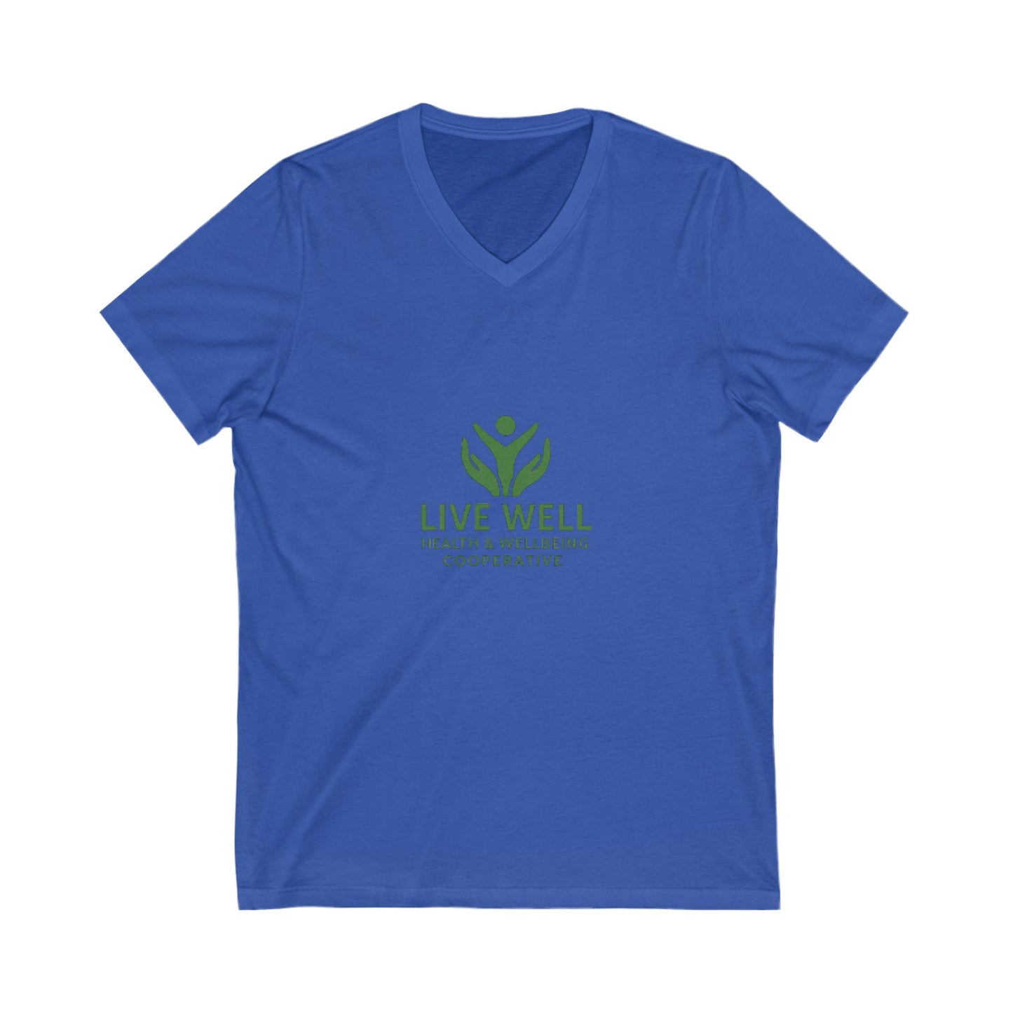 Live Well Cooperative Unisex Jersey Short Sleeve V-Neck Tee