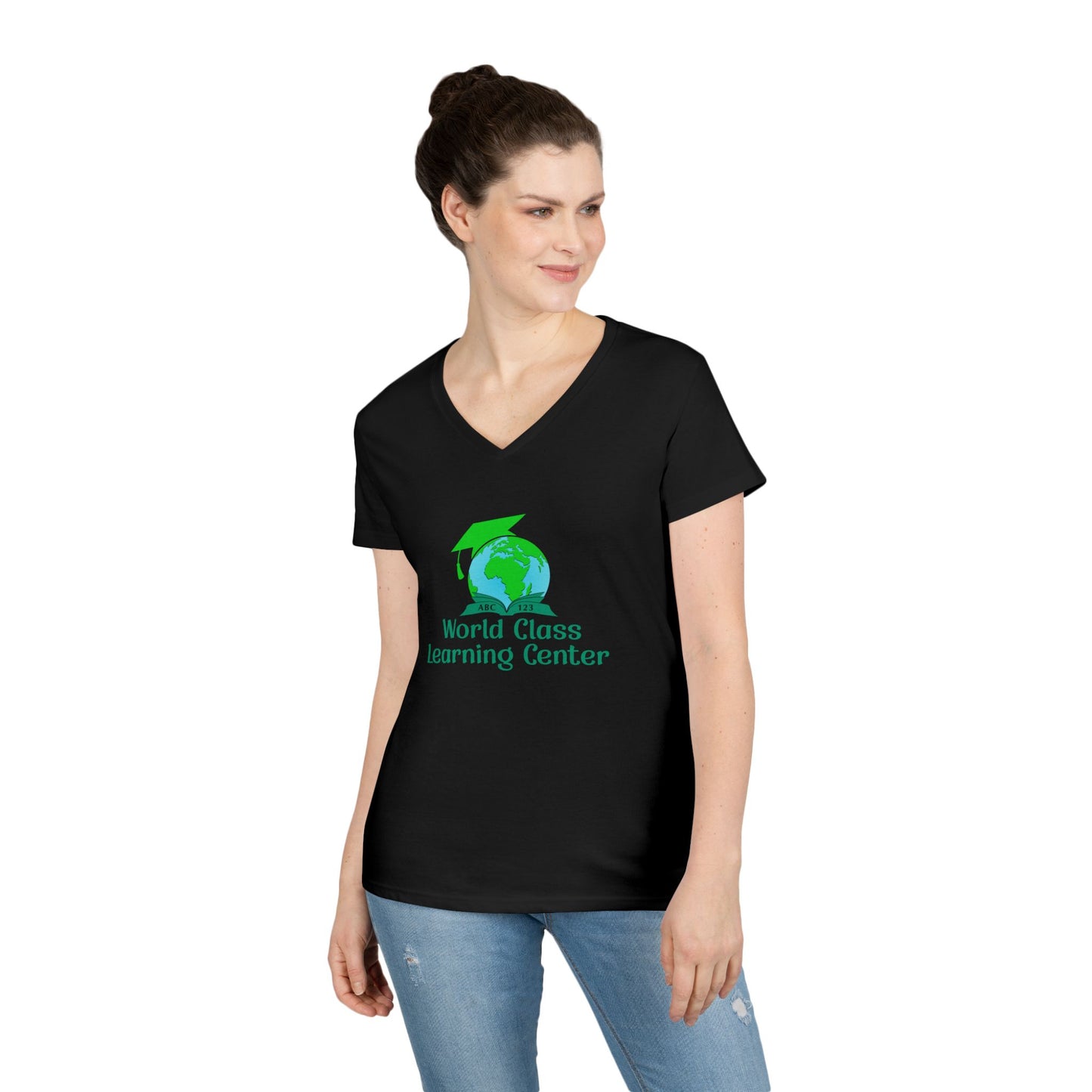 World Class Learning Center Ladies' V-Neck T-Shirt