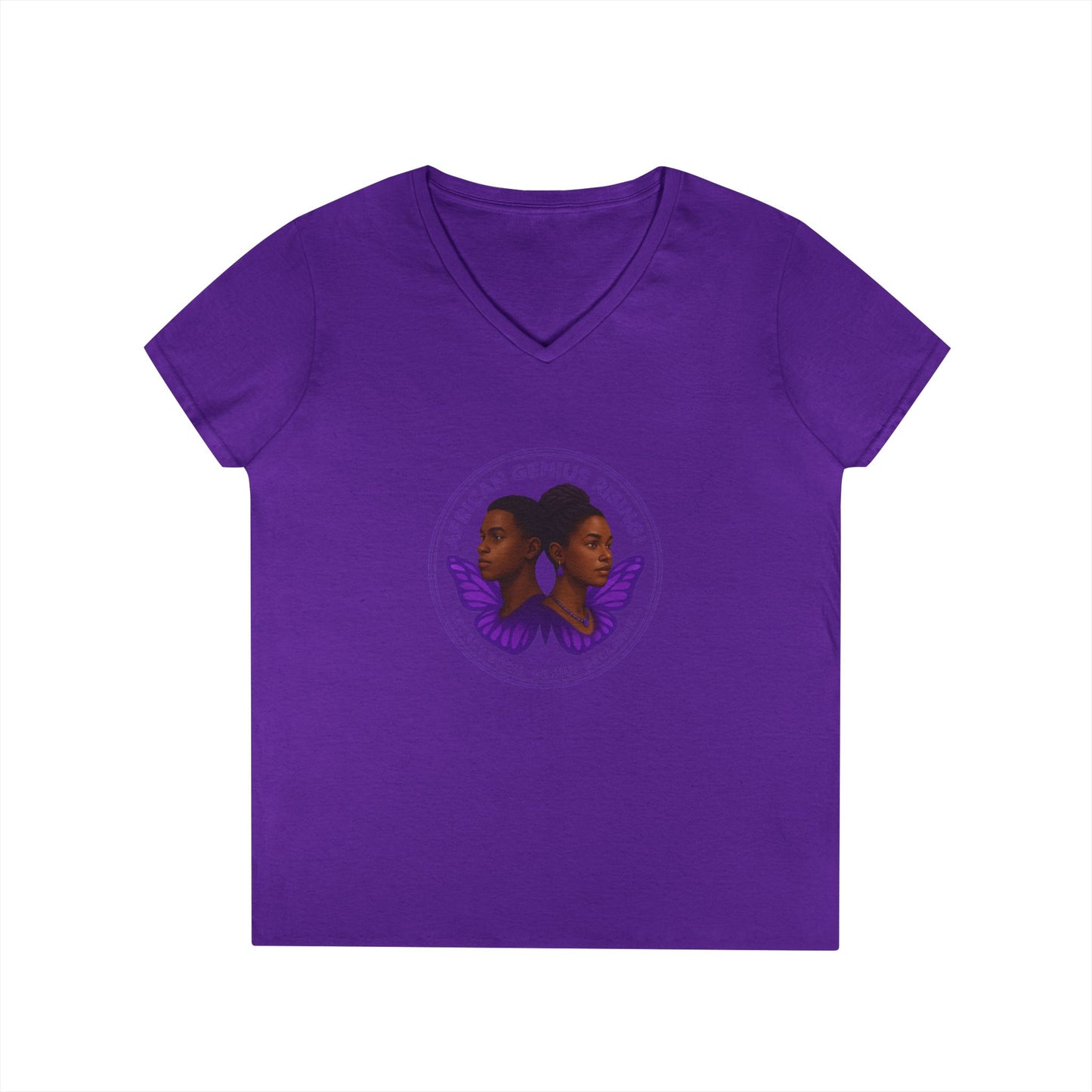 African Genius Rising Ladies' V-Neck T-Shirt