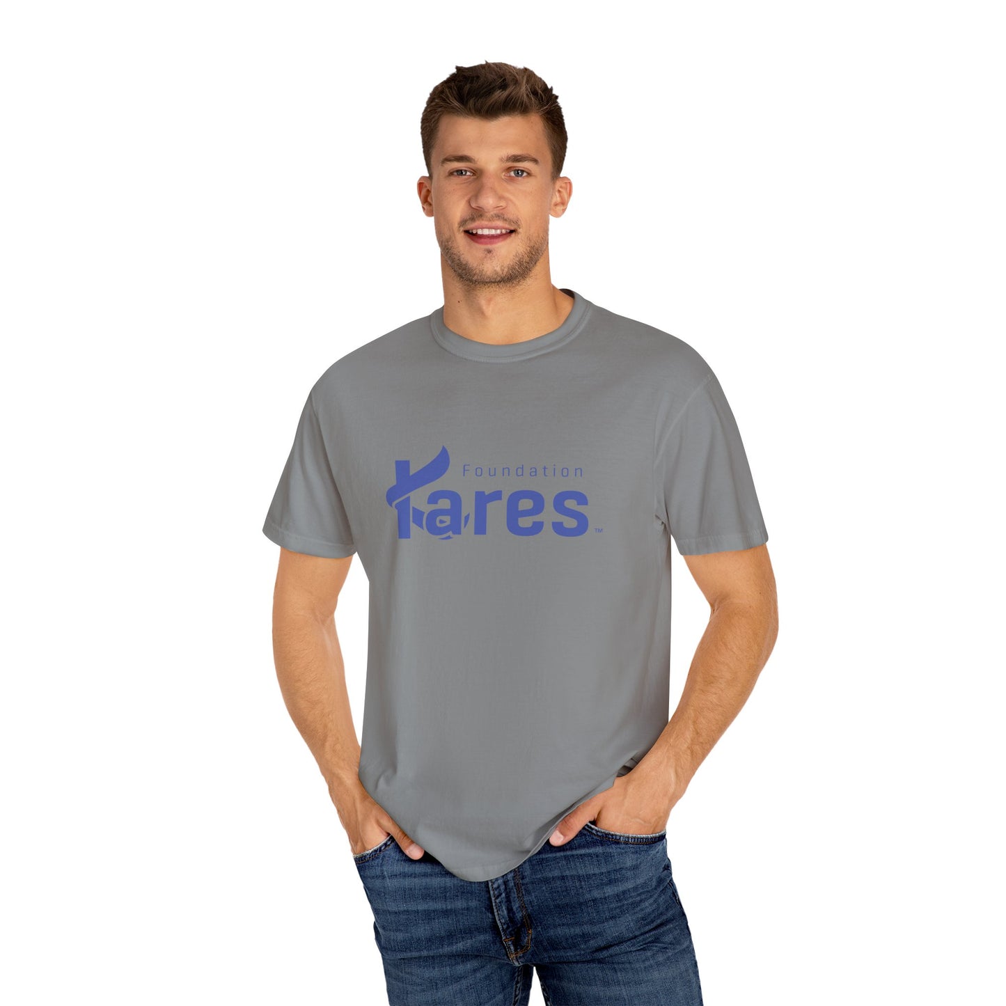 Kares Foundation - Blue Logo Unisex Garment-Dyed T-shirt