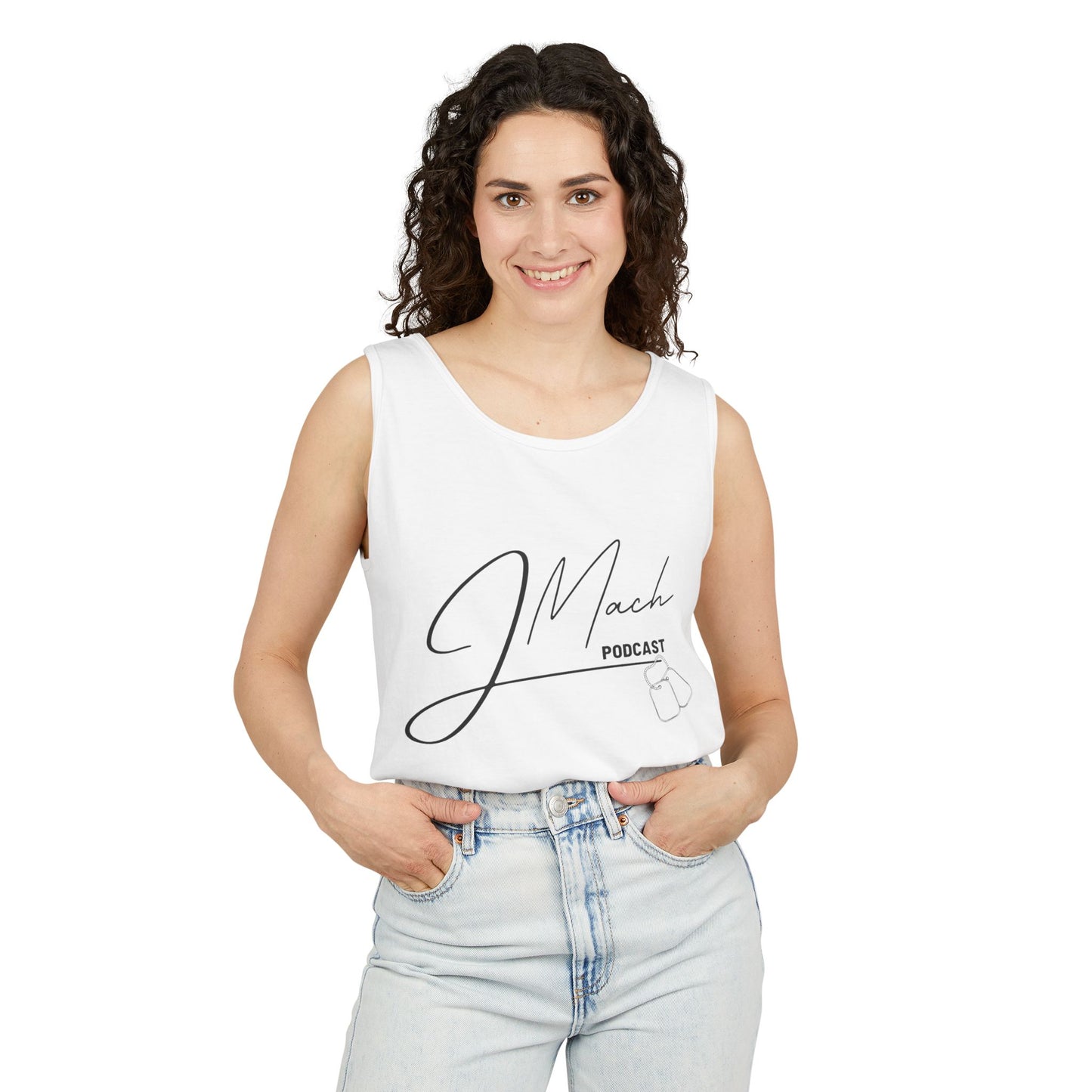 JMach Podcast Unisex Garment-Dyed Tank Top