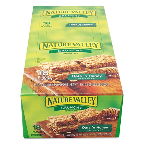 Granola Bars, Oats'n Honey Cereal, 1.5 oz Bar, 18/Box