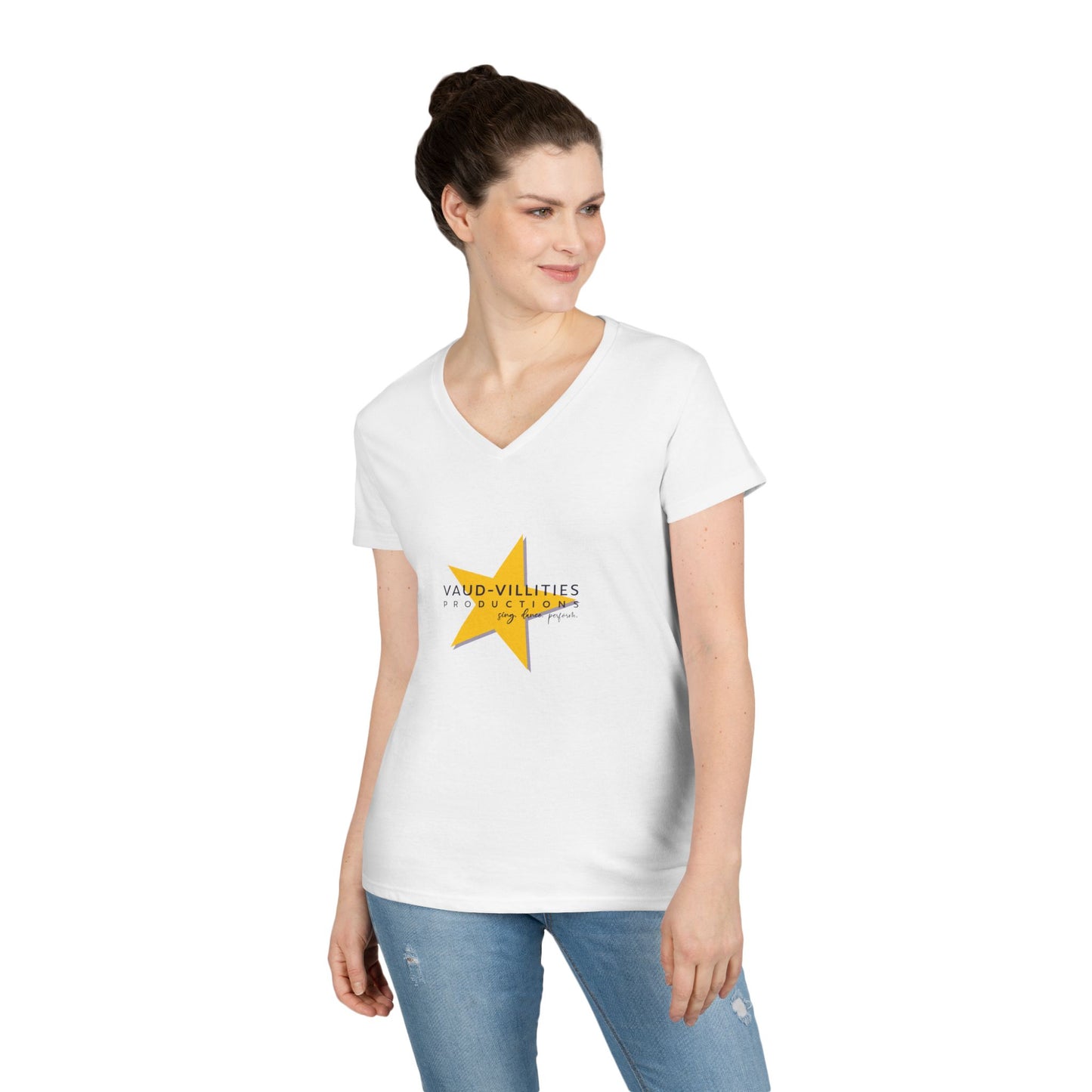 Vaud-Villities Productions Ladies' V-Neck T-Shirt