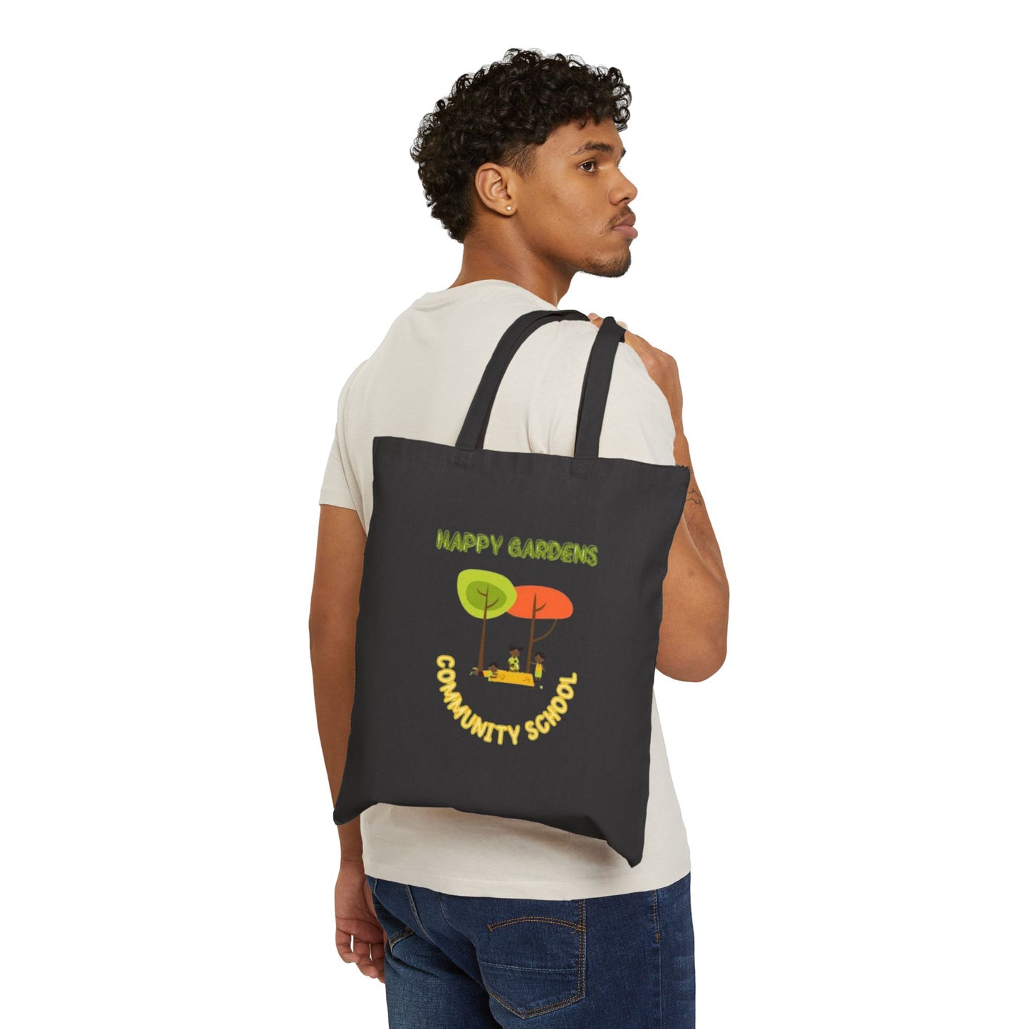 Happy Gardens Cotton Canvas Tote Bag