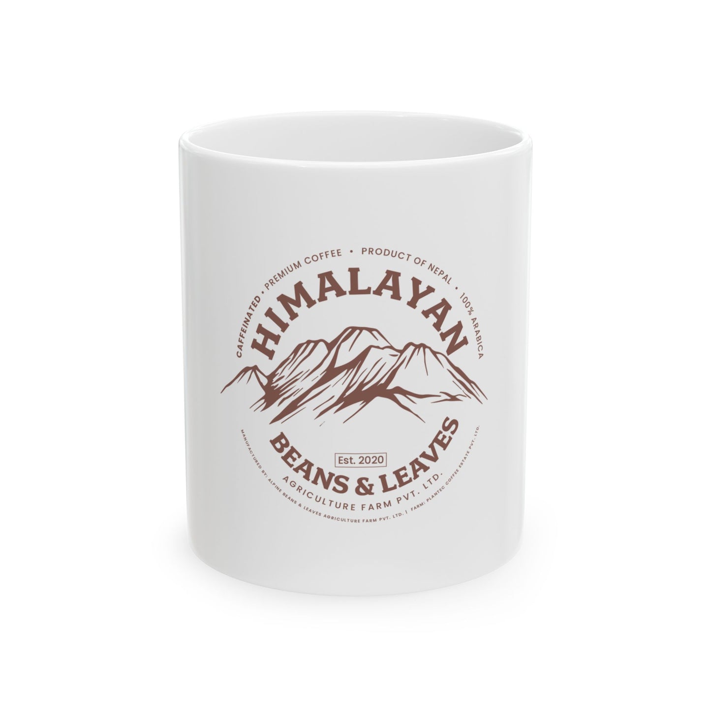 Himalayan Beans & Leaves Ceramic Mug, (11oz, 15oz)