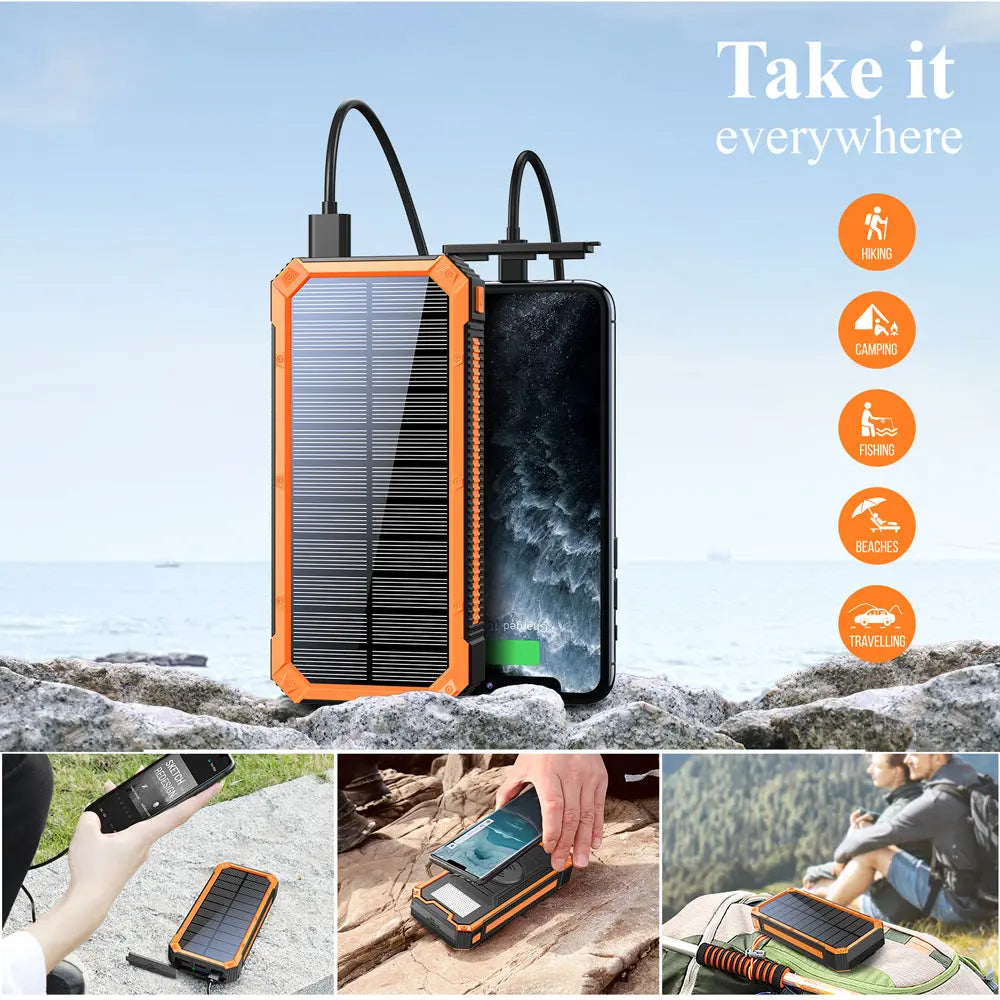 Portable Wireless Solar Mobile Power Bank