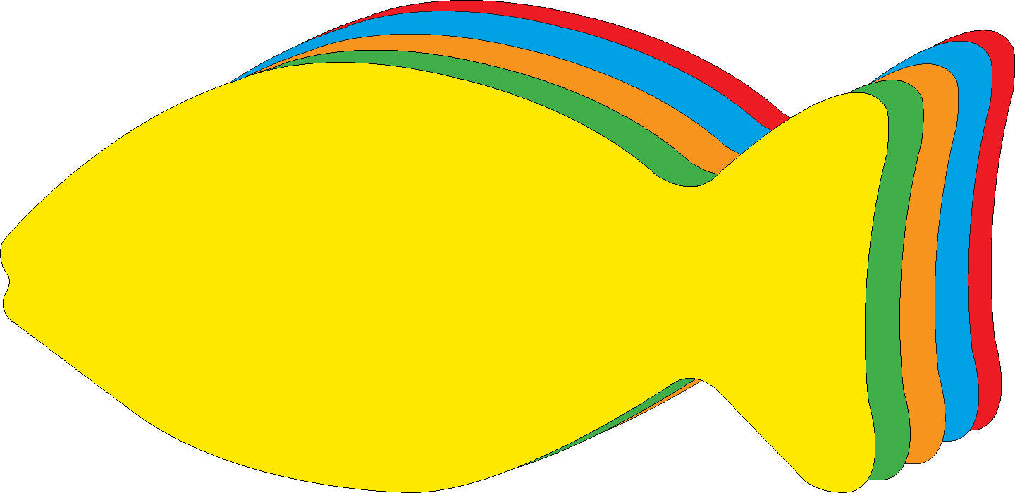SHAPES ETC. Faith Fish Small Foam Assorted Color Creative Cut-Outs