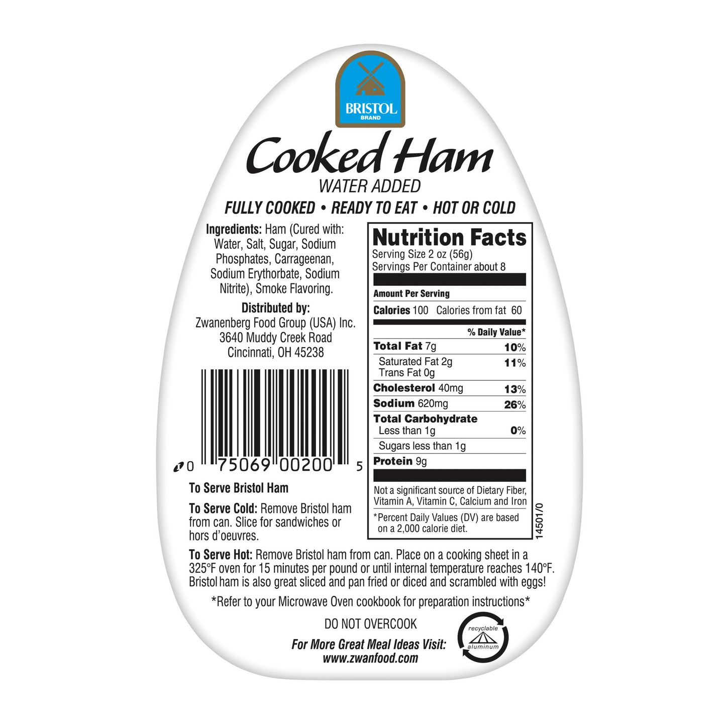 Bristol Smoke Flavor Cooked Ham 16oz