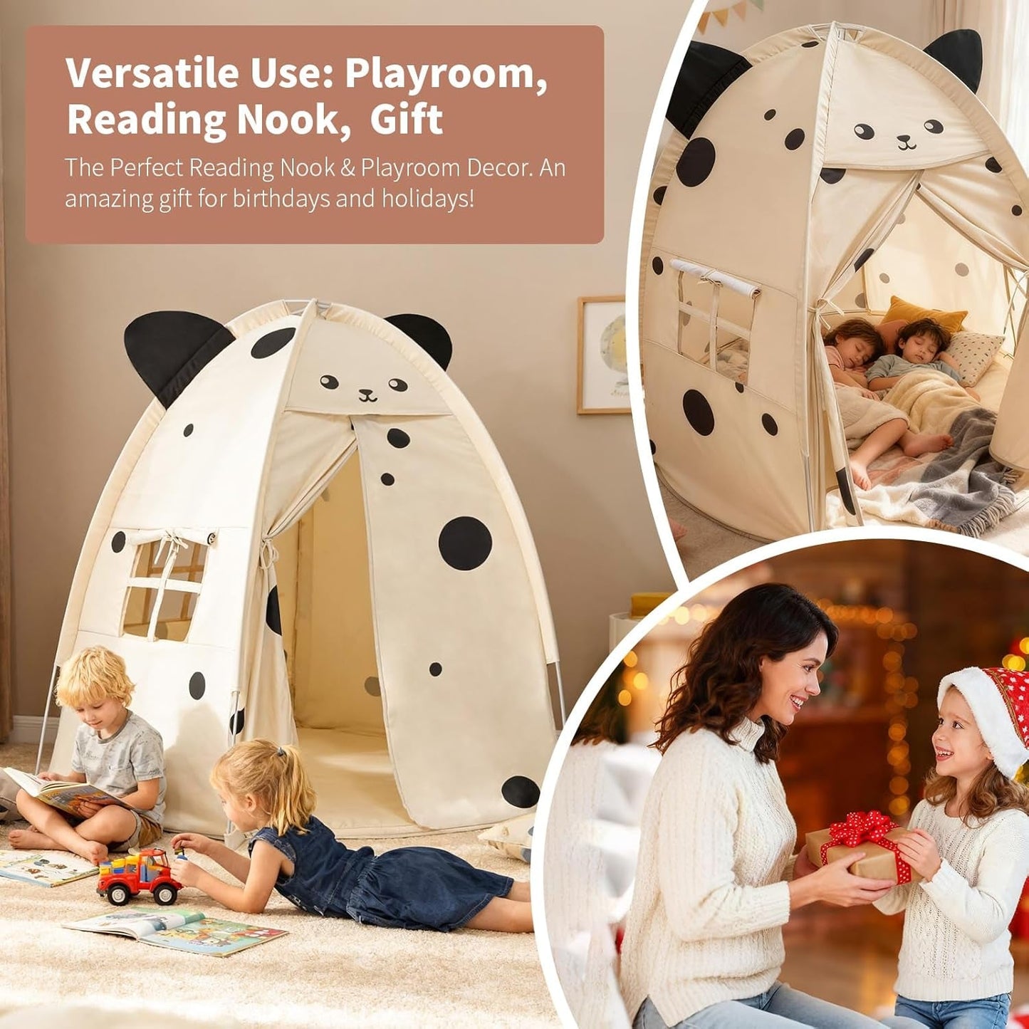 Kids Play Tent 55Inch Peach Premium Quality Indoors