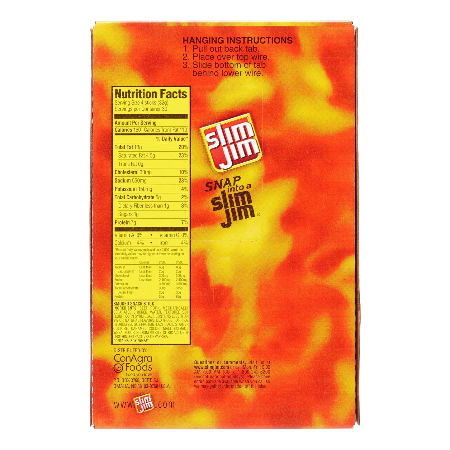 Beef Jerky Meat Sticks Original, 0.28 oz Stick, 120 Sticks/Box