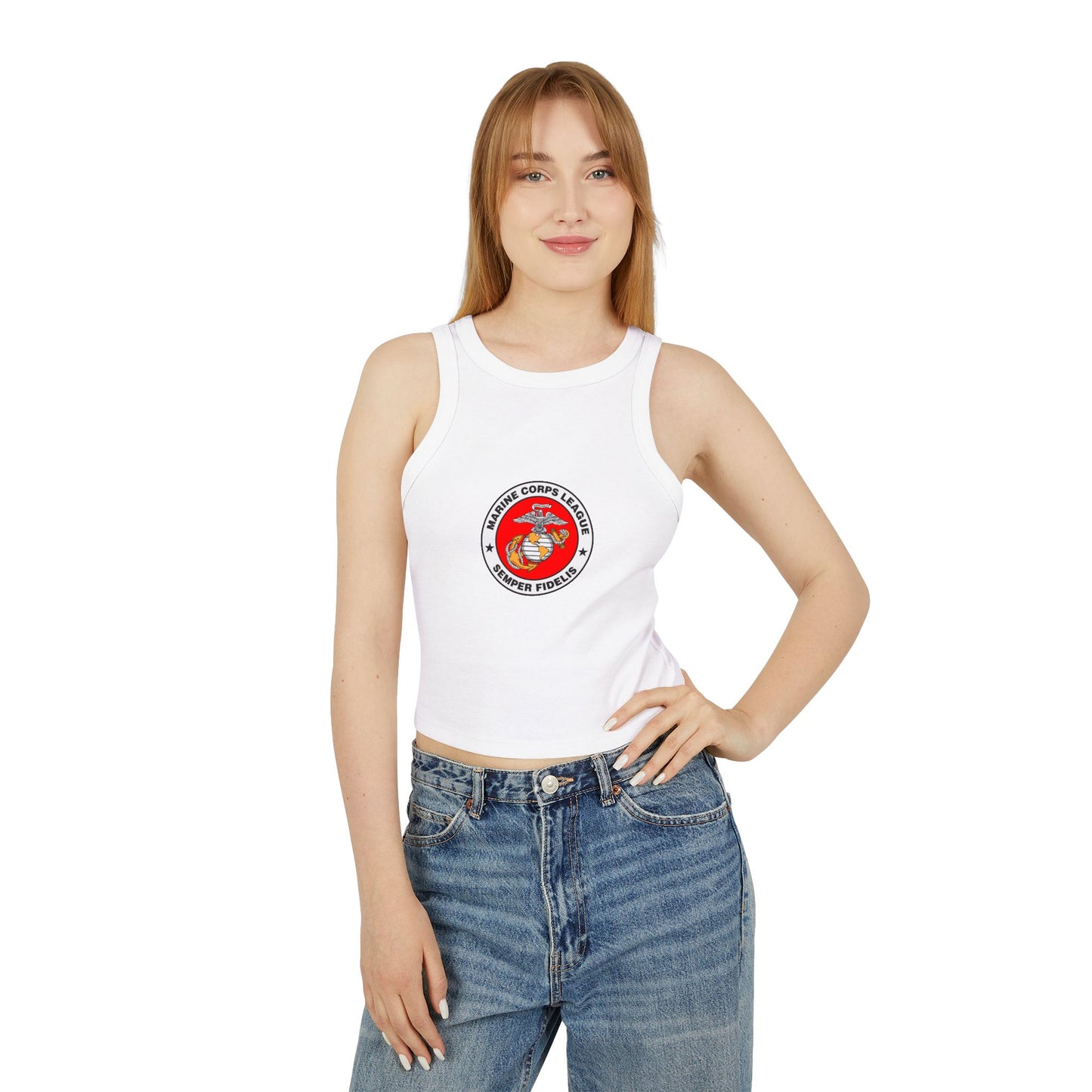 Marine Corps League Women's Micro Rib Racer Tank Top
