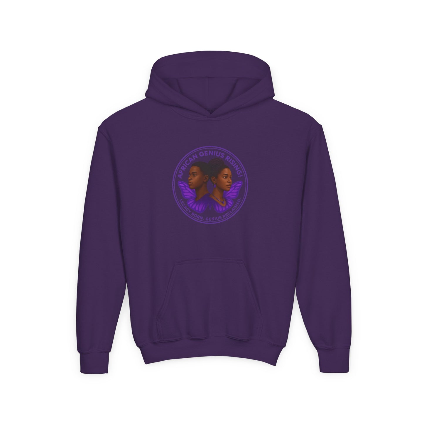 African Genius Rising Youth Heavy Blend Hooded Sweatshirt