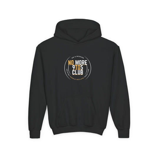 The No More 9 To 5 Youth Heavy Blend Hooded Sweatshirt