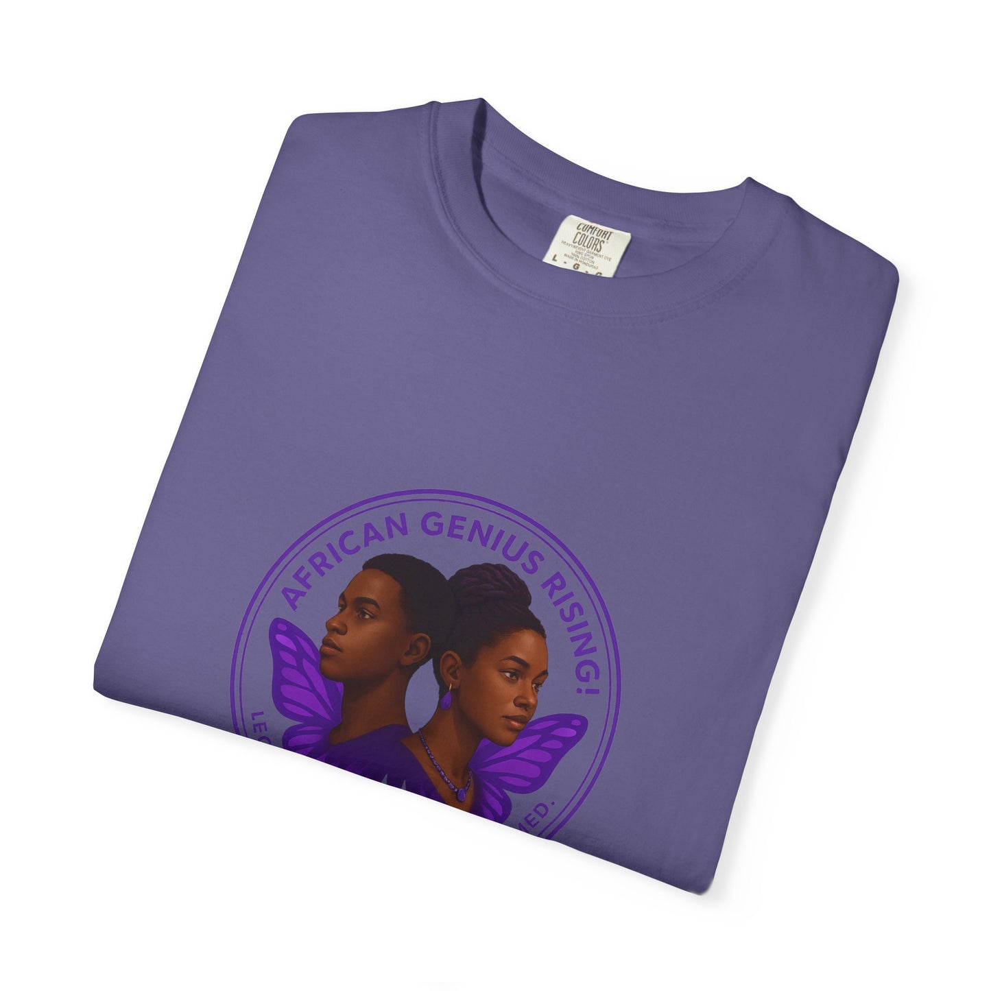 African Genius Rising Unisex Garment-Dyed T-shirt