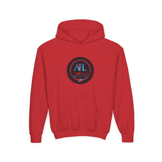 Actionable Financial Literacy Center Youth Heavy Blend Hooded Sweatshirt