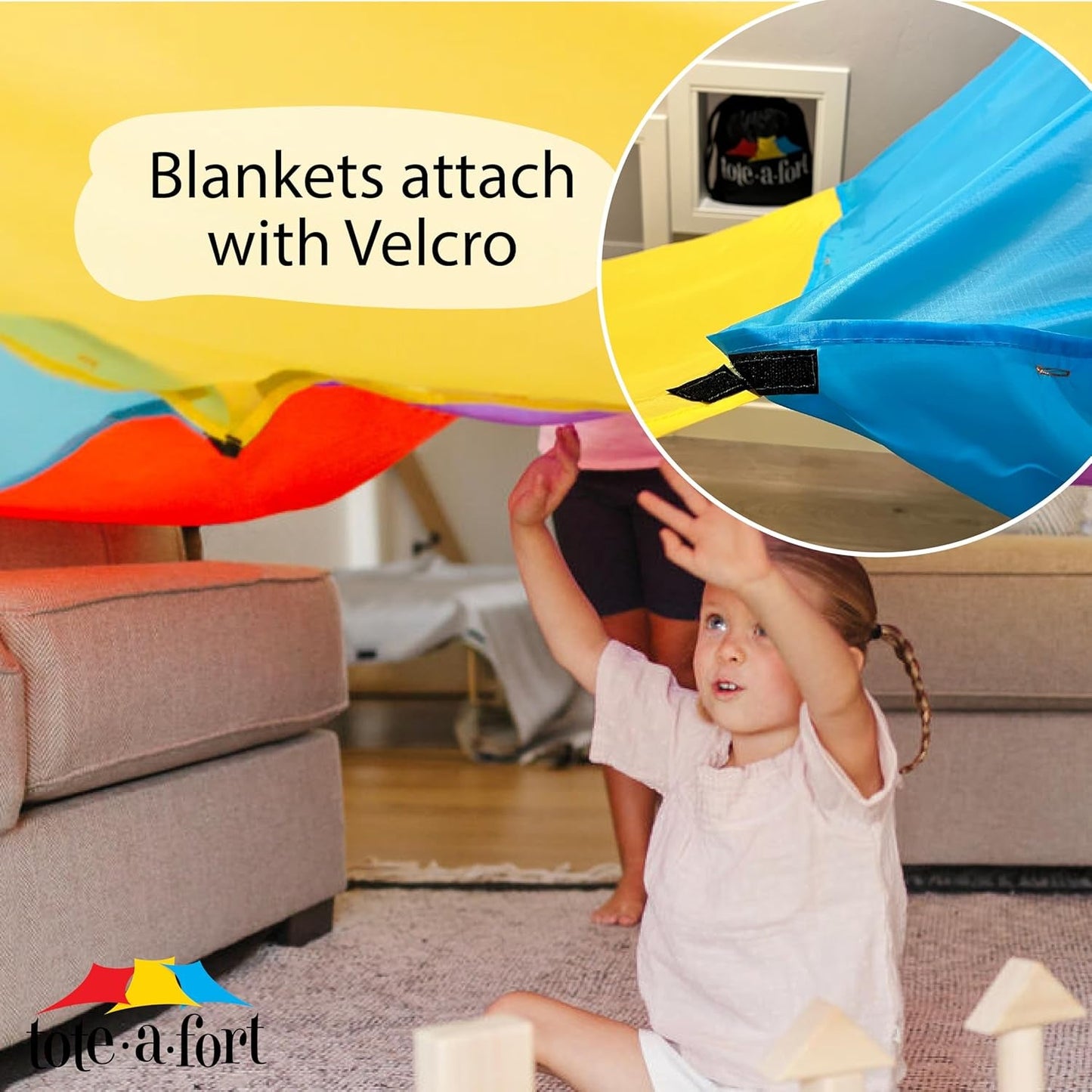 Colorful Portable Blanket Fort Construction Kit Kids