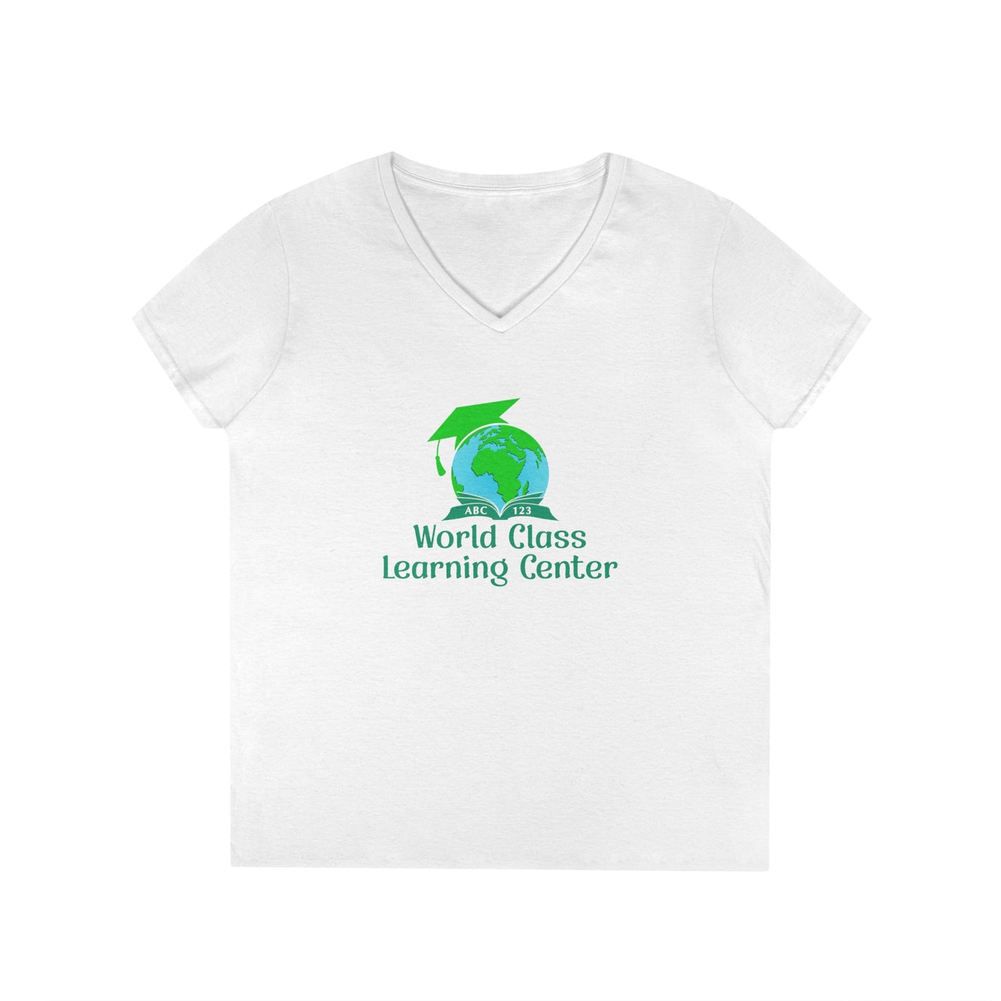 World Class Learning Center Ladies' V-Neck T-Shirt