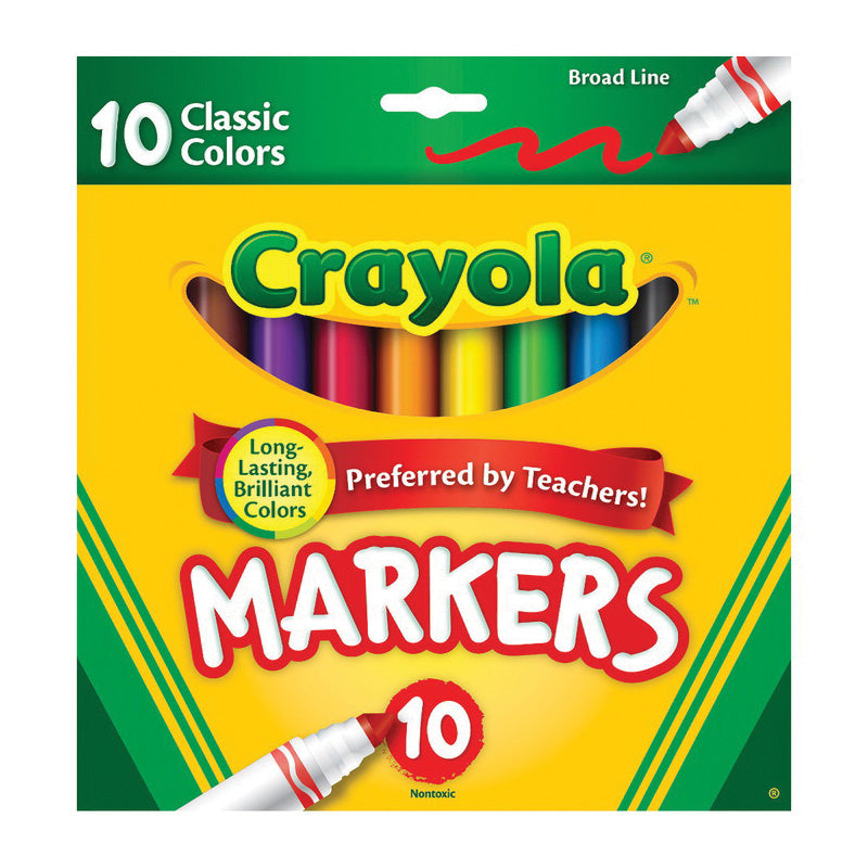 Crayola Broad Line Markers, Classic Colors, 10 Count