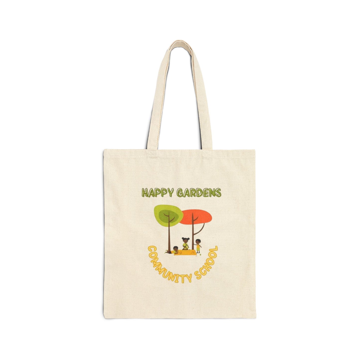 Happy Gardens Cotton Canvas Tote Bag