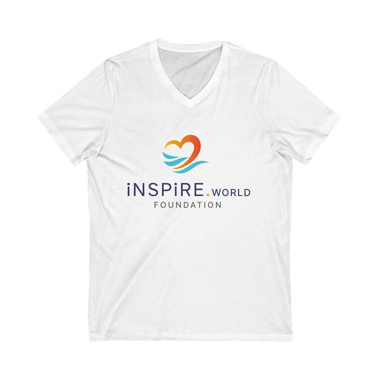 Inspire.World Foundation Unisex Jersey Short Sleeve V-Neck Tee