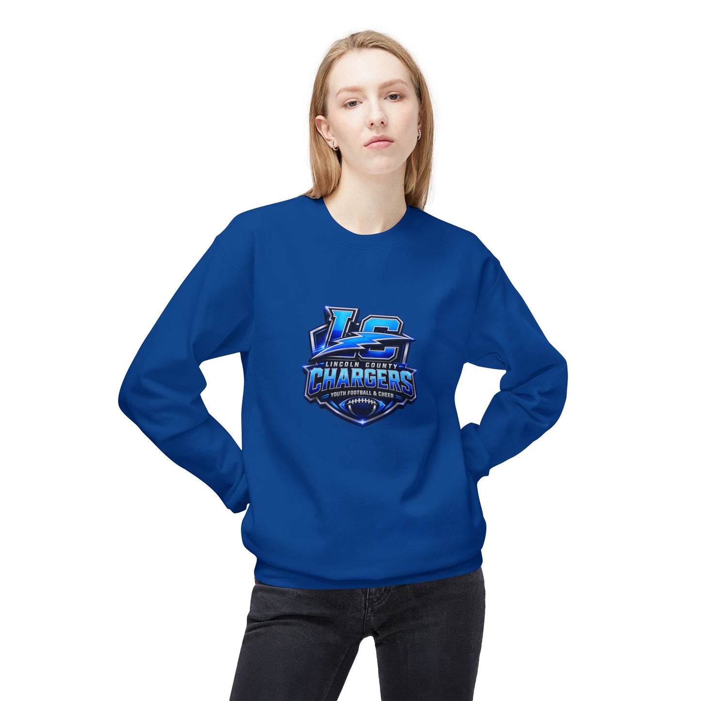 LC Chargers Unisex Midweight Softstyle Fleece Crewneck Sweatshirt