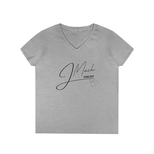 JMach Podcast Ladies' V-Neck T-Shirt