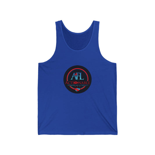 Actionable Financial Literacy Center Unisex Jersey Tank