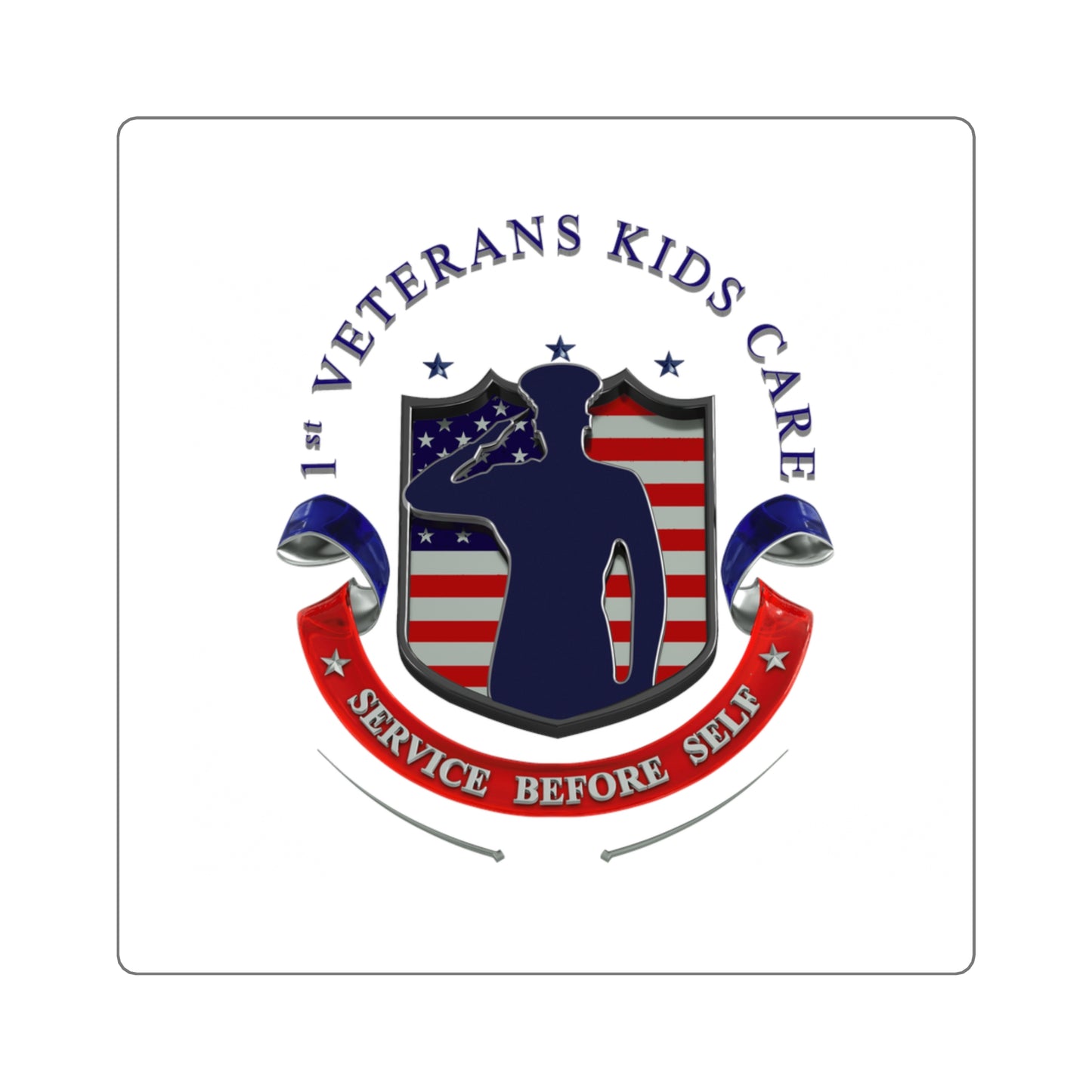 1st Veterans Kids Care Square Stickers