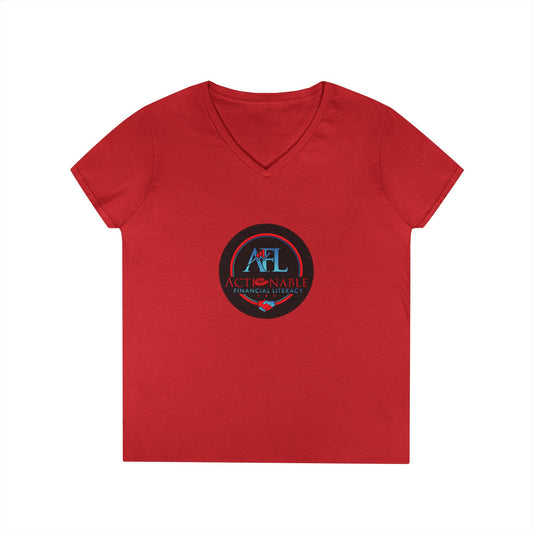 Actionable Financial Literacy Center Ladies' V-Neck T-Shirt