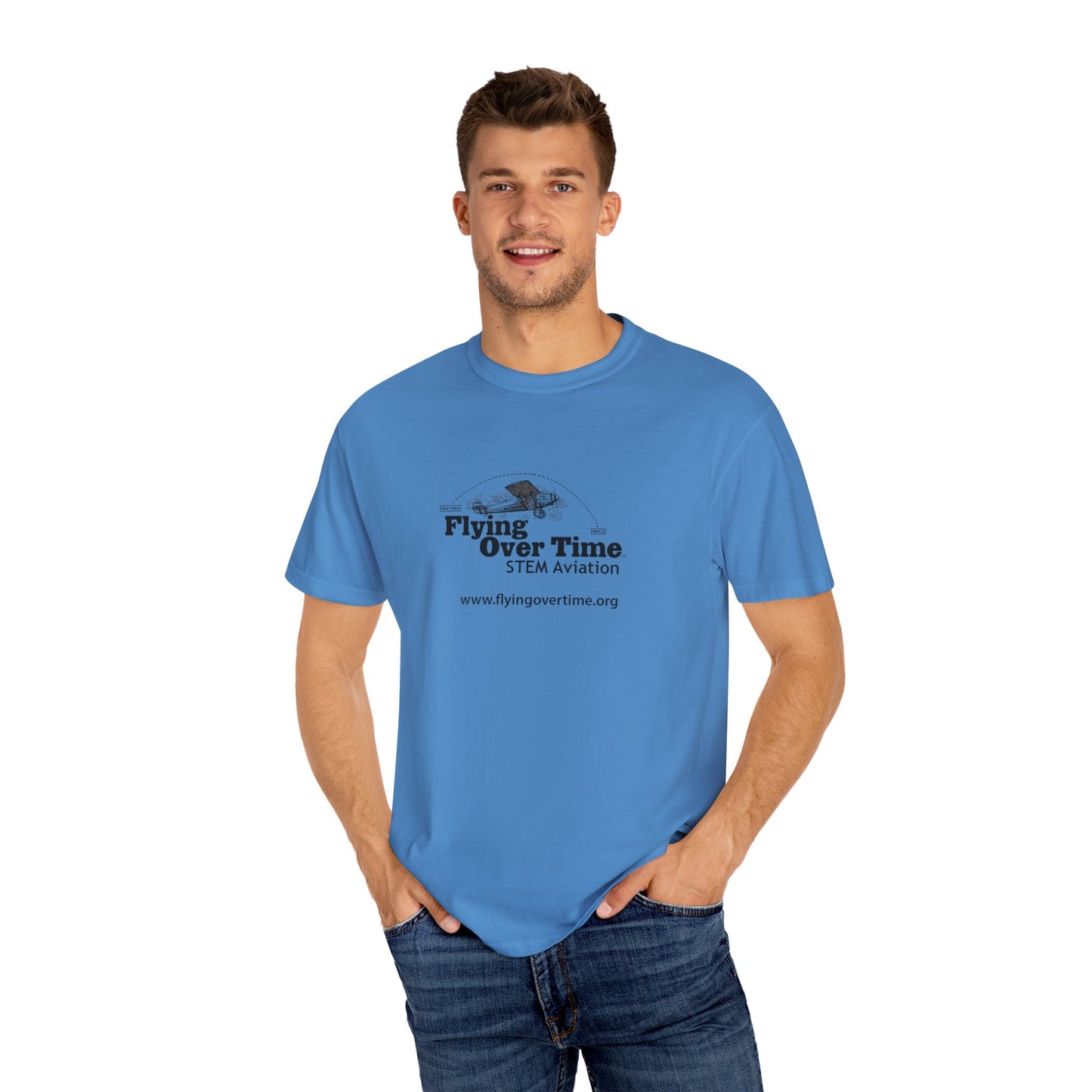 Flying Over Time Unisex Garment-Dyed T-shirt