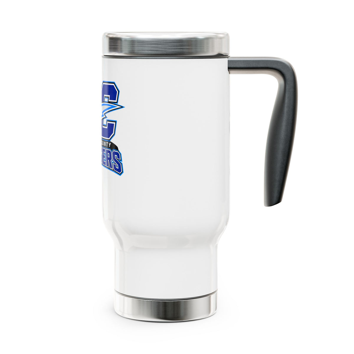 LC Chargers Stainless Steel Travel Mug with Handle, 14oz