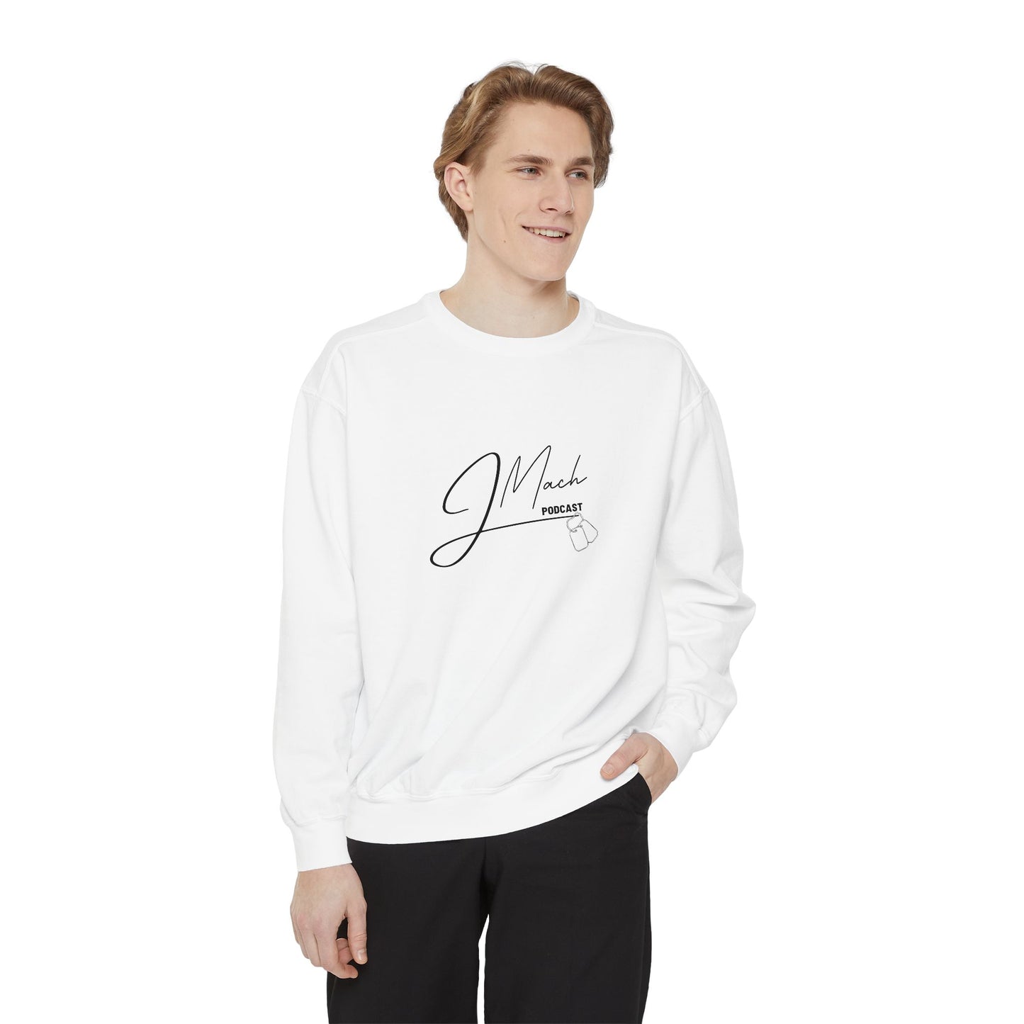 JMach Podcast Unisex Garment-Dyed Sweatshirt