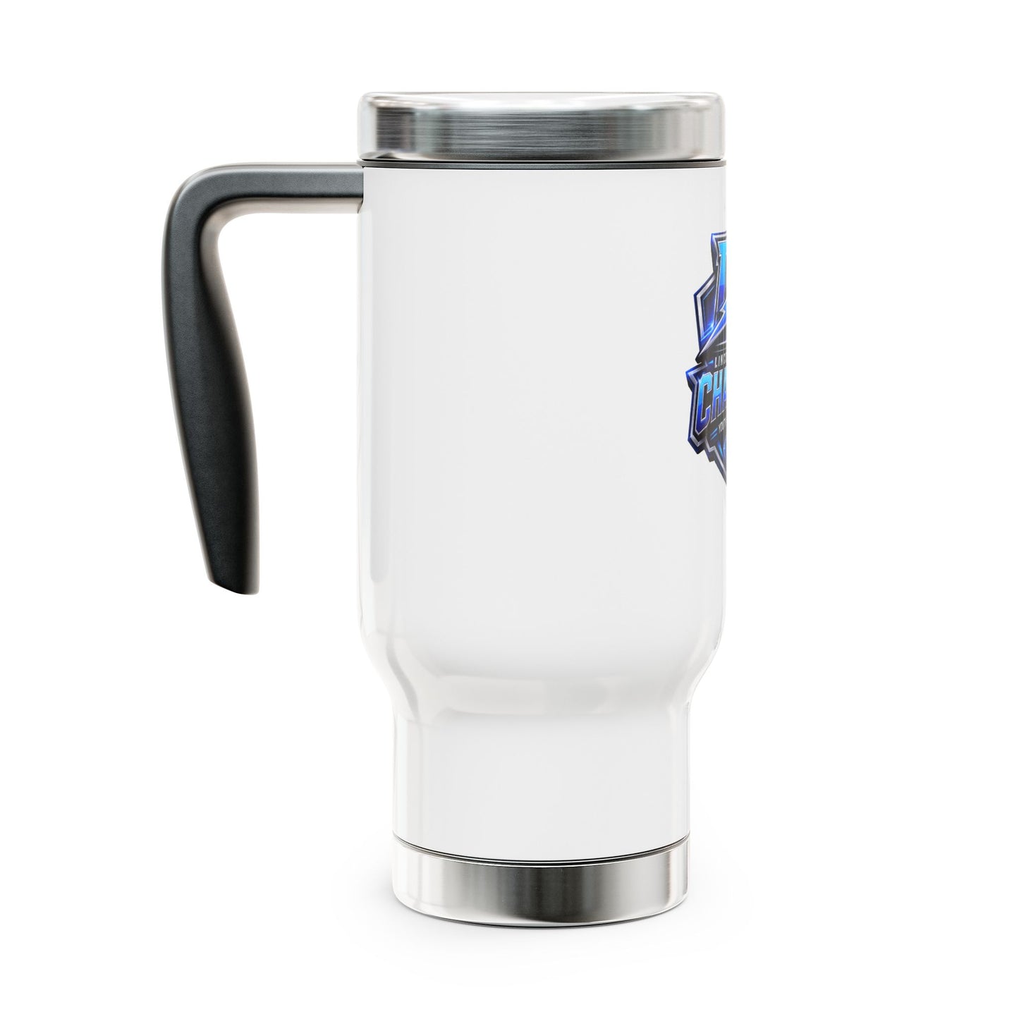 LC Chargers Stainless Steel Travel Mug with Handle, 14oz