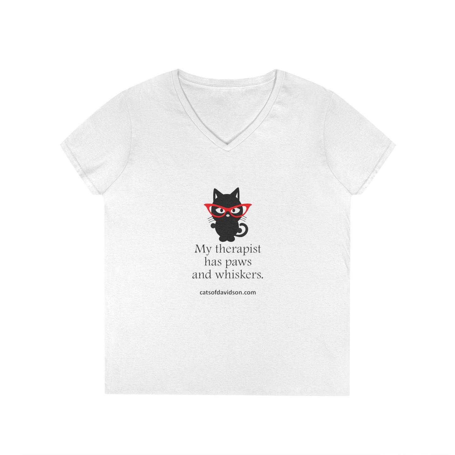 Cats of Davidson Ladies' V-Neck T-Shirt - Cat Therapist