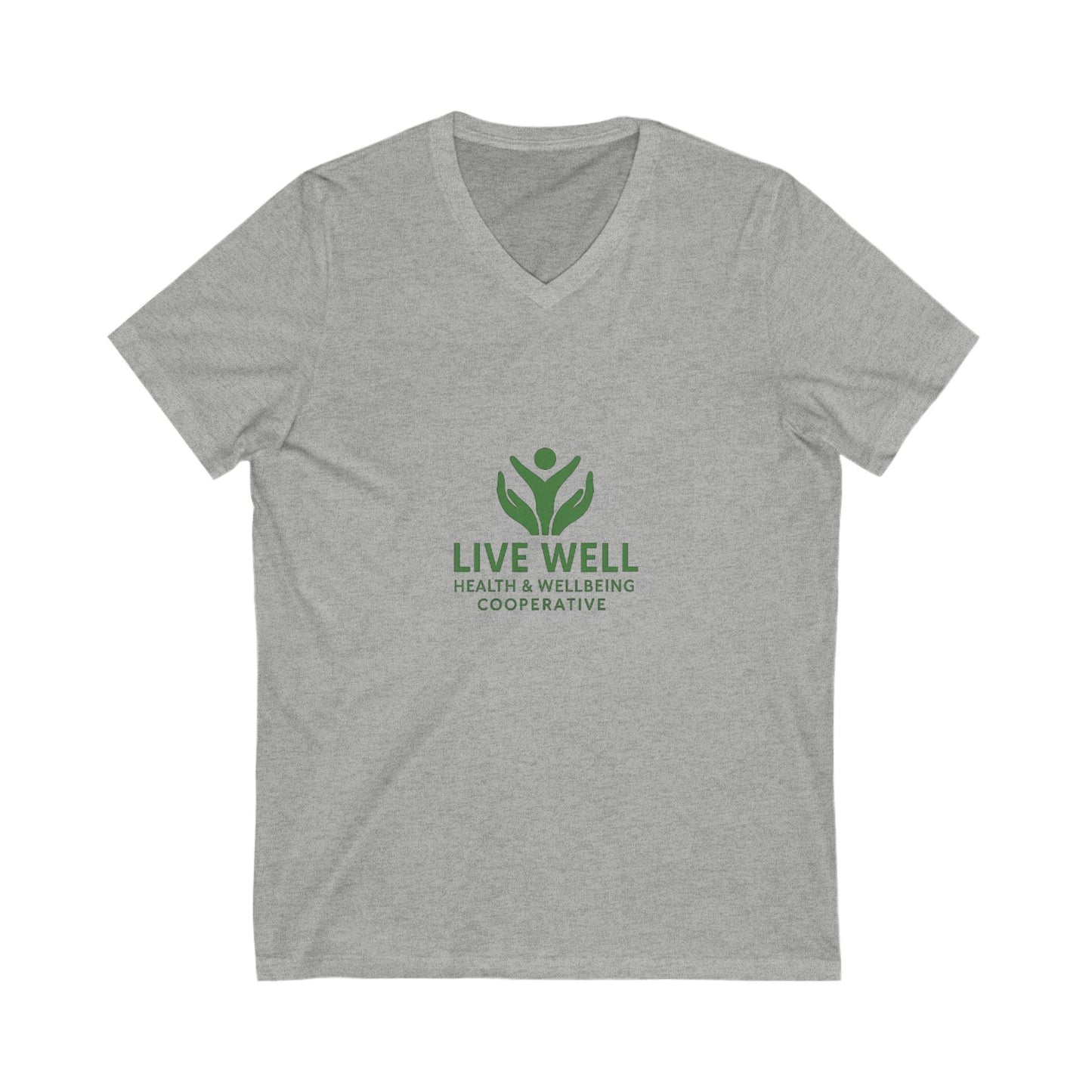 Live Well Cooperative Unisex Jersey Short Sleeve V-Neck Tee