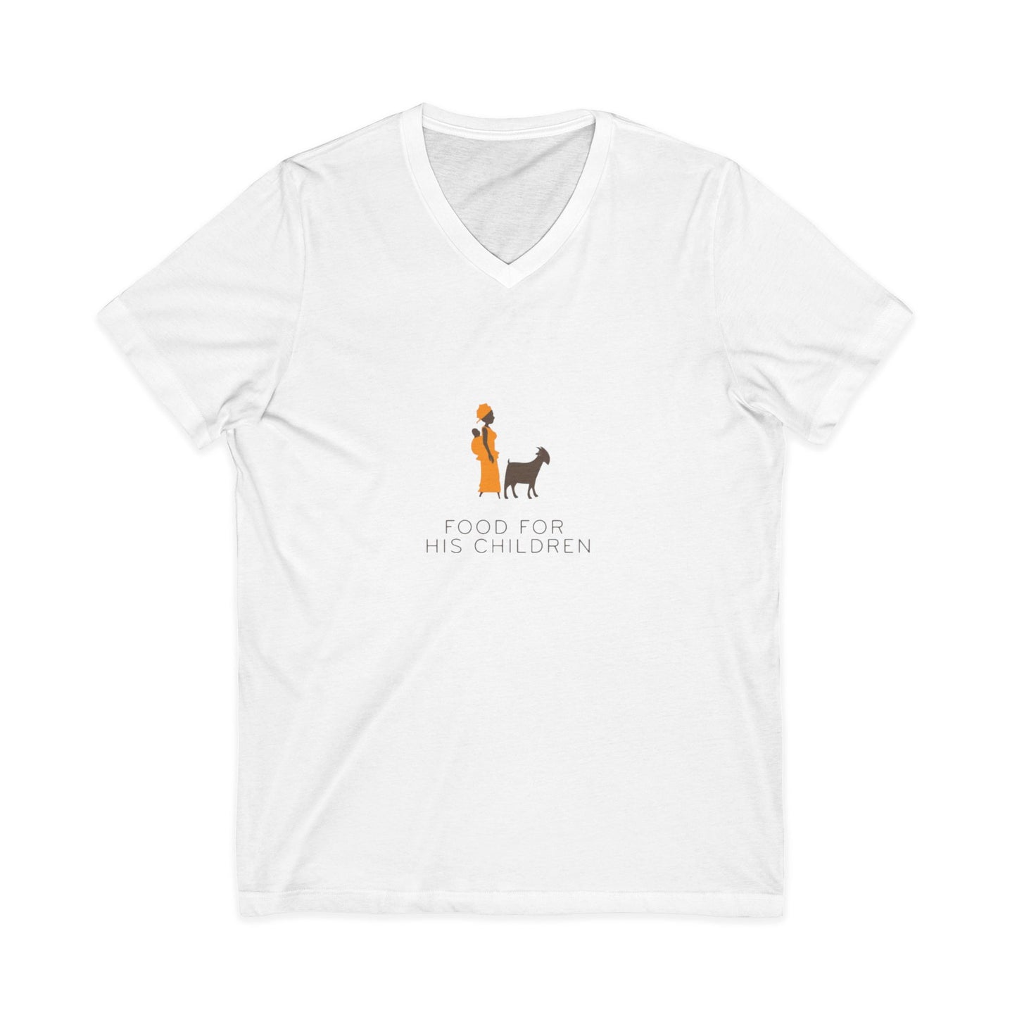 Food For His Children Unisex Jersey Short Sleeve V-Neck Tee