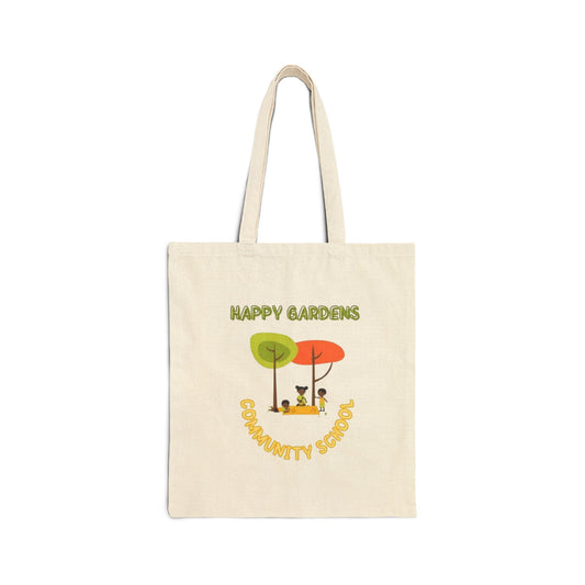 Happy Gardens Cotton Canvas Tote Bag