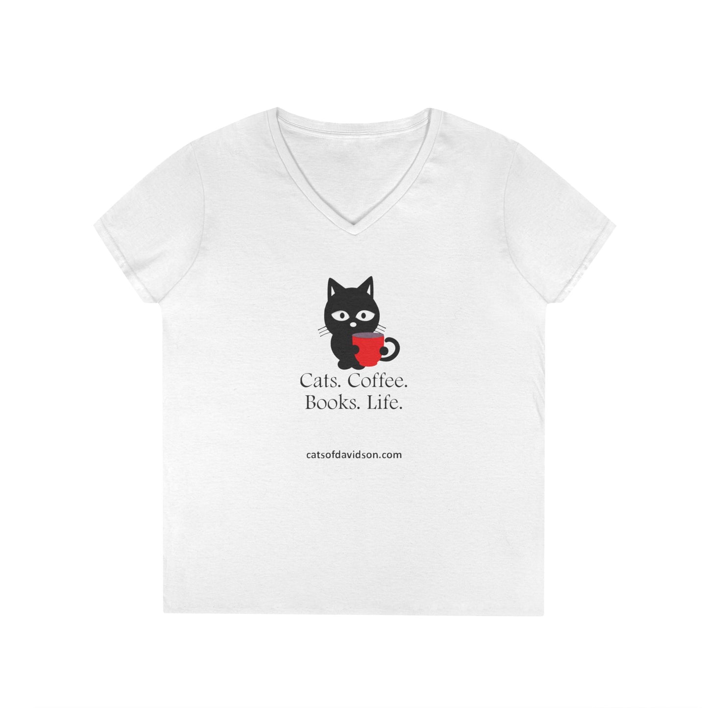 Cats of Davidson Ladies' V-Neck T-Shirt - Books Life