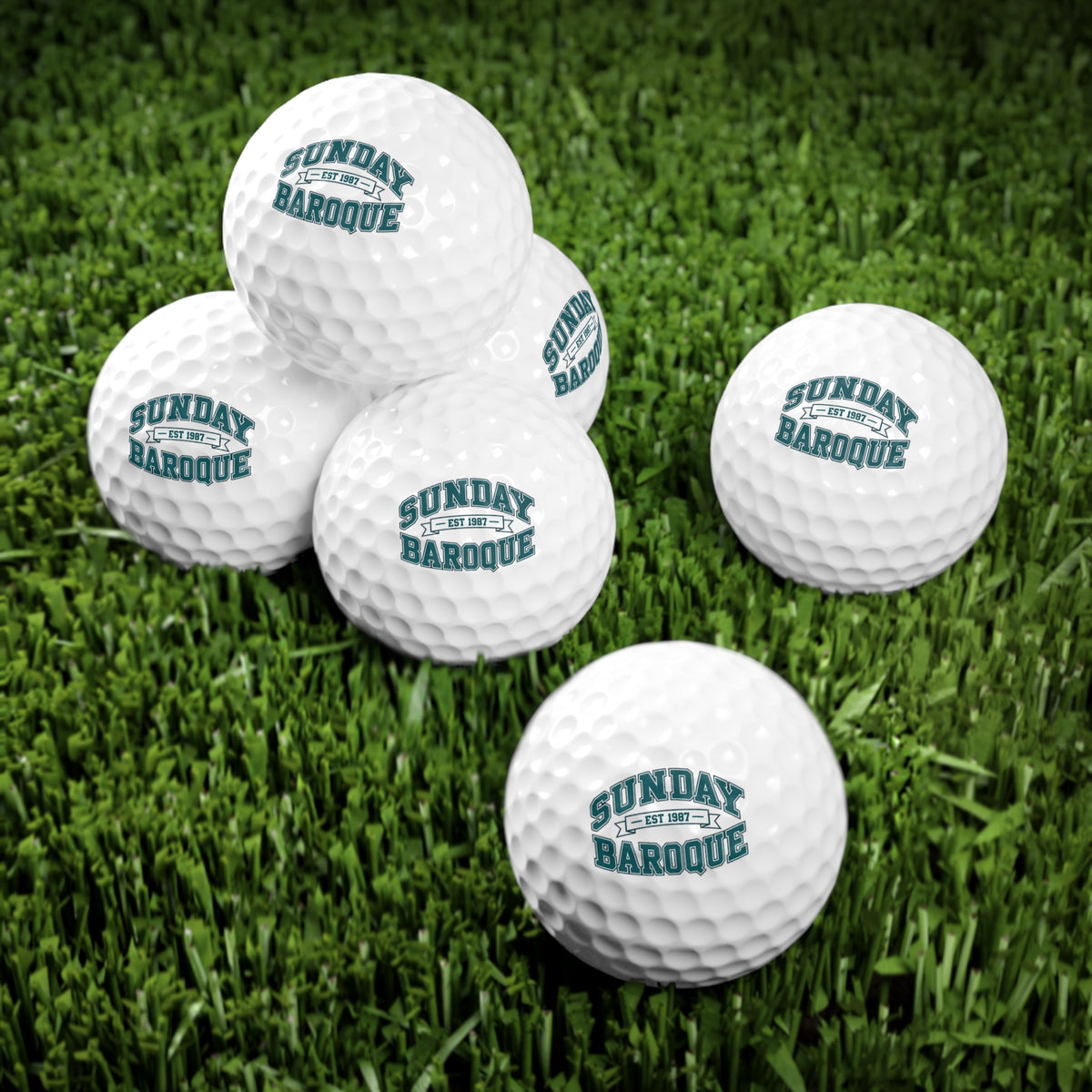 Sunday Baroque Golf Balls, 6pcs