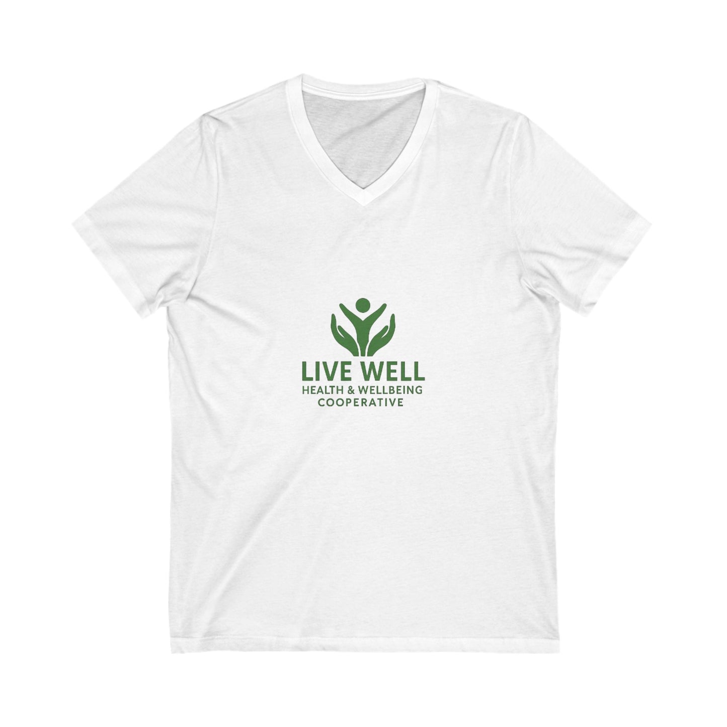 Live Well Cooperative Unisex Jersey Short Sleeve V-Neck Tee