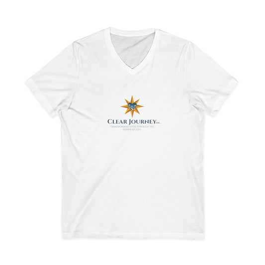 Clear Journey Unisex Jersey Short Sleeve V-Neck Tee