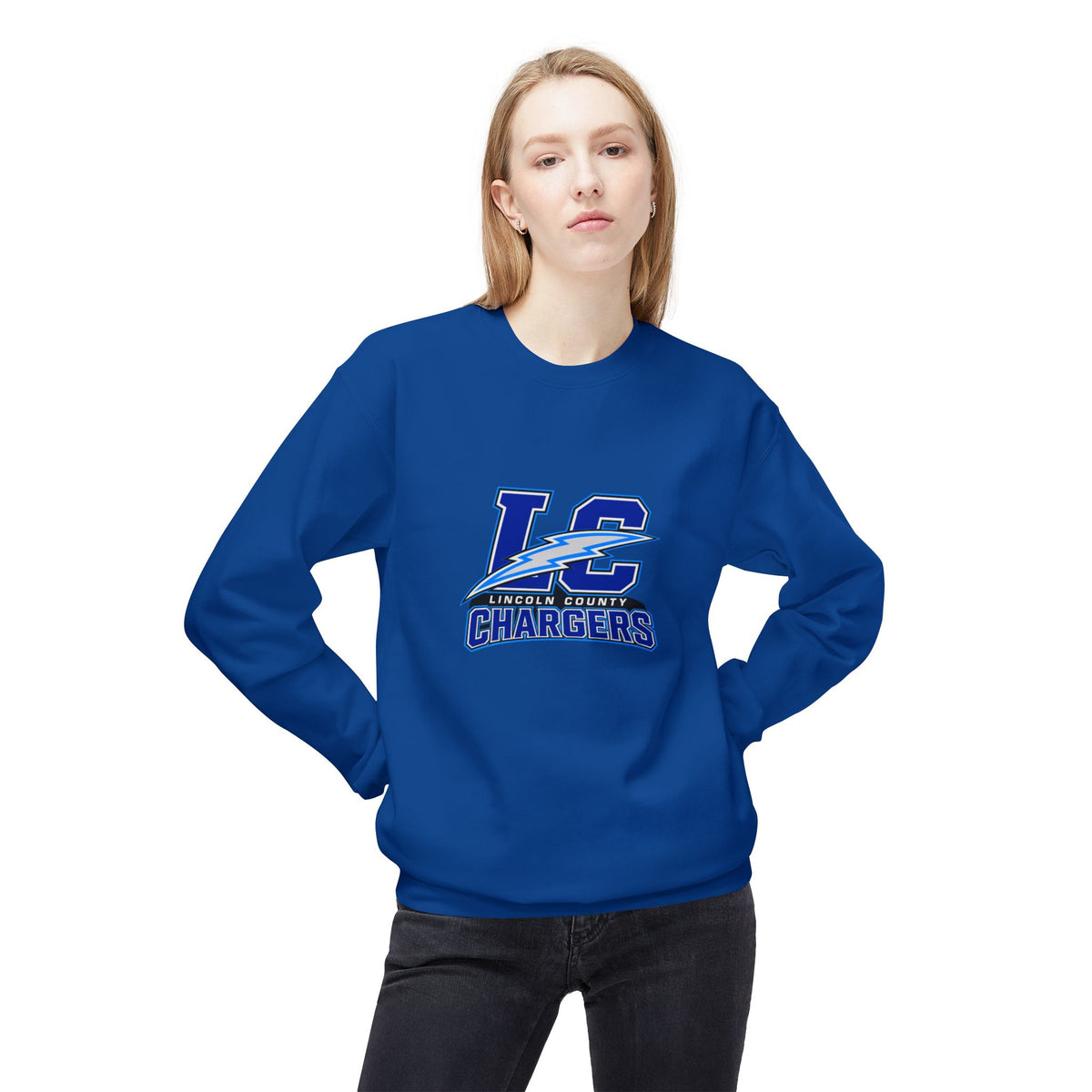 LC Chargers Unisex Midweight Softstyle Fleece Crewneck Sweatshirt