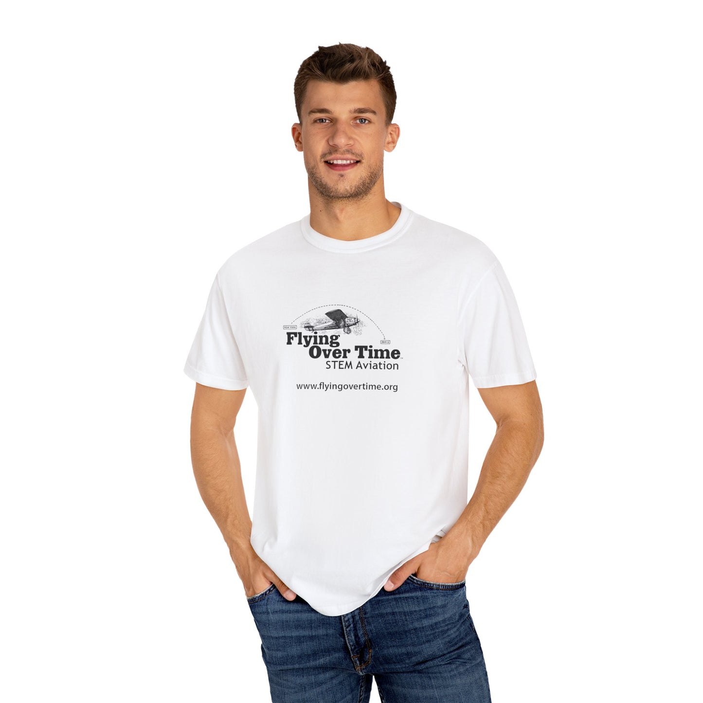 Flying Over Time Unisex Garment-Dyed T-shirt