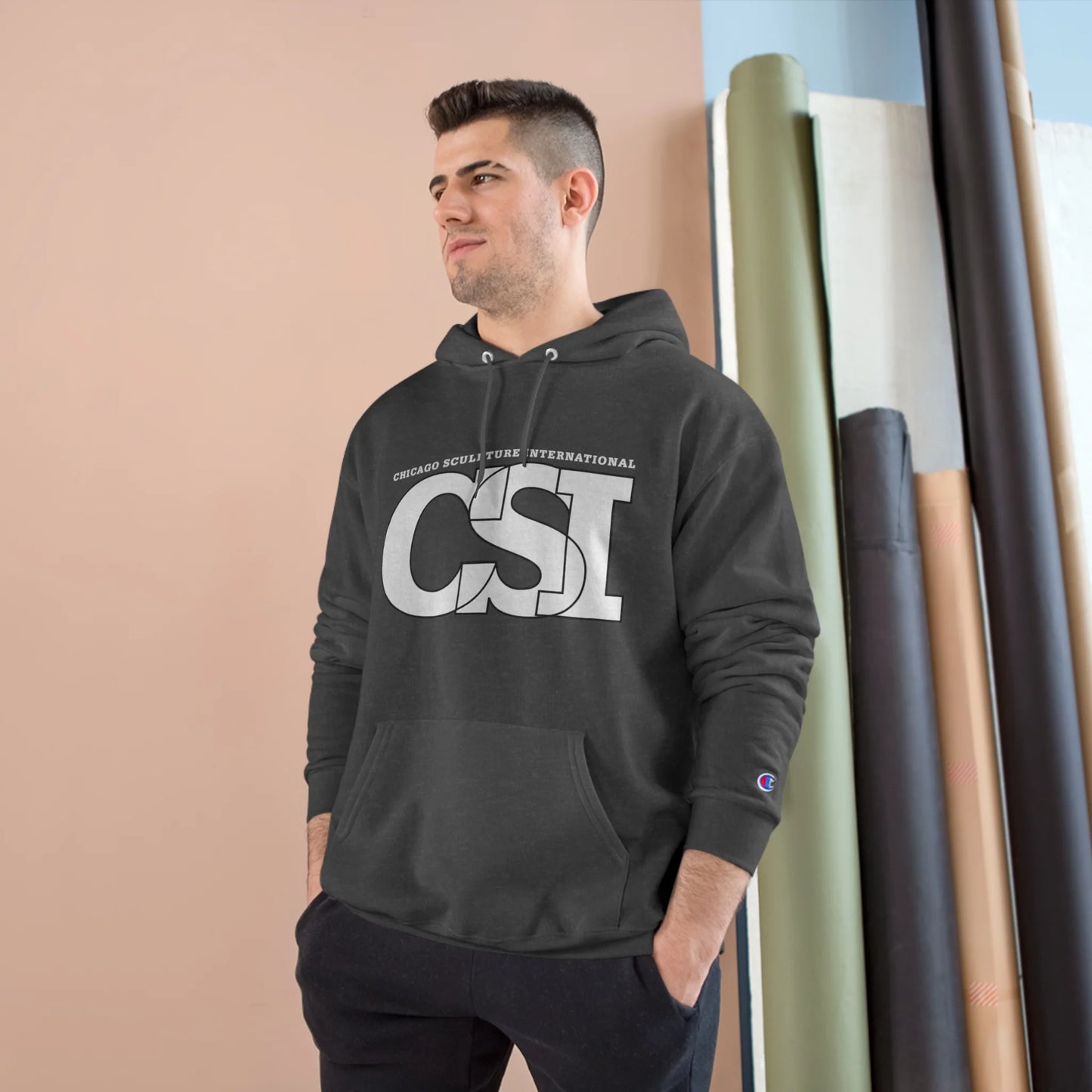 Sudadera con capucha Chicago Sculpture - Texto blanco